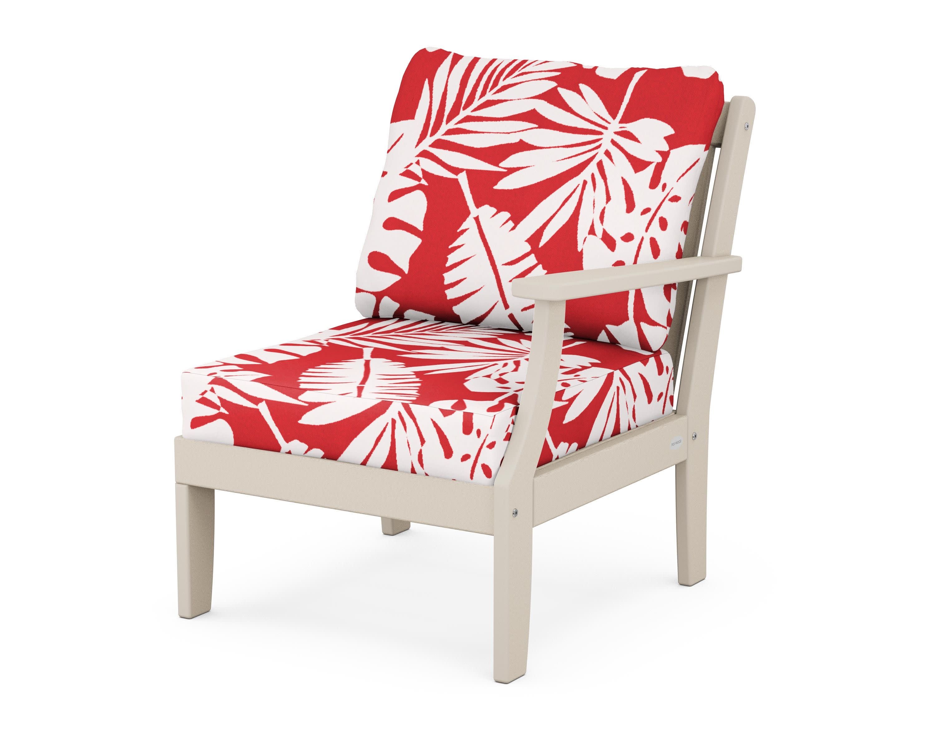 Braxton Modular Right Arm Chair in Sand / Leaf Crimson