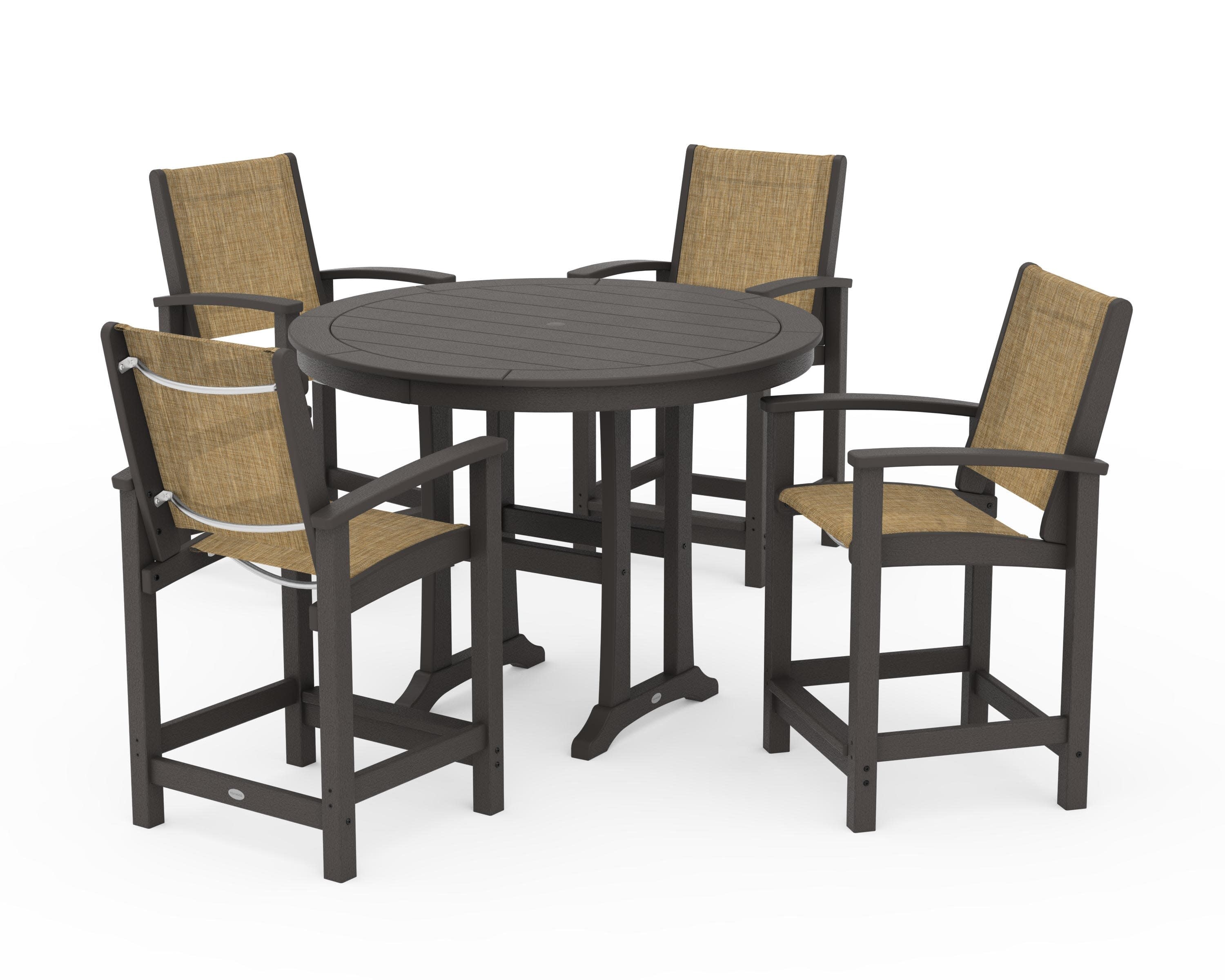 Coastal 5-Piece Counter Set in Vintage Coffee / Burlap Sling