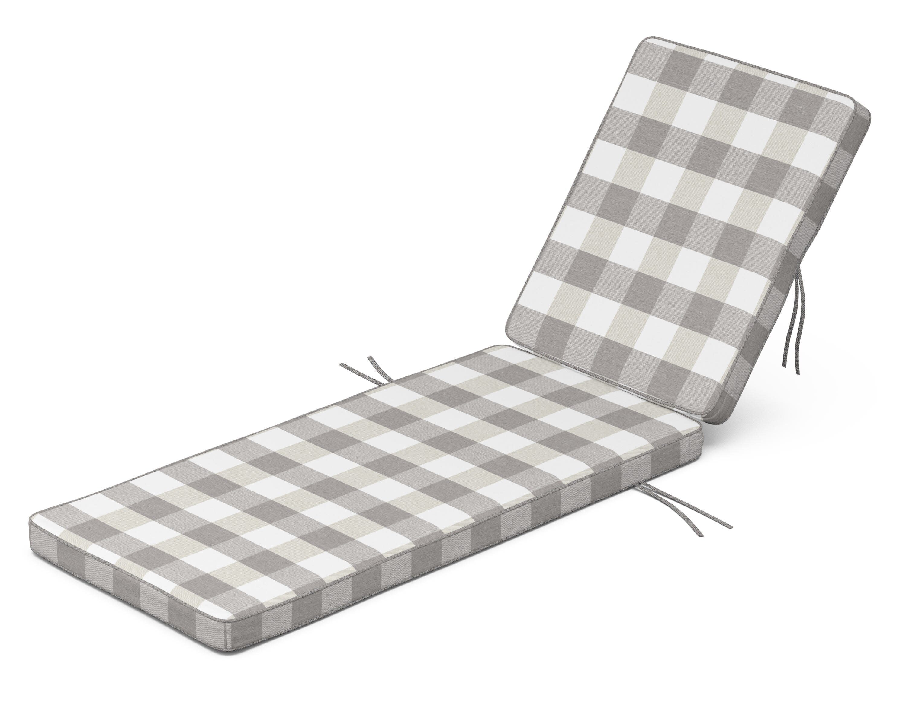 Acadia Chaise Cushion in Buffalo Plaid Grey Mist