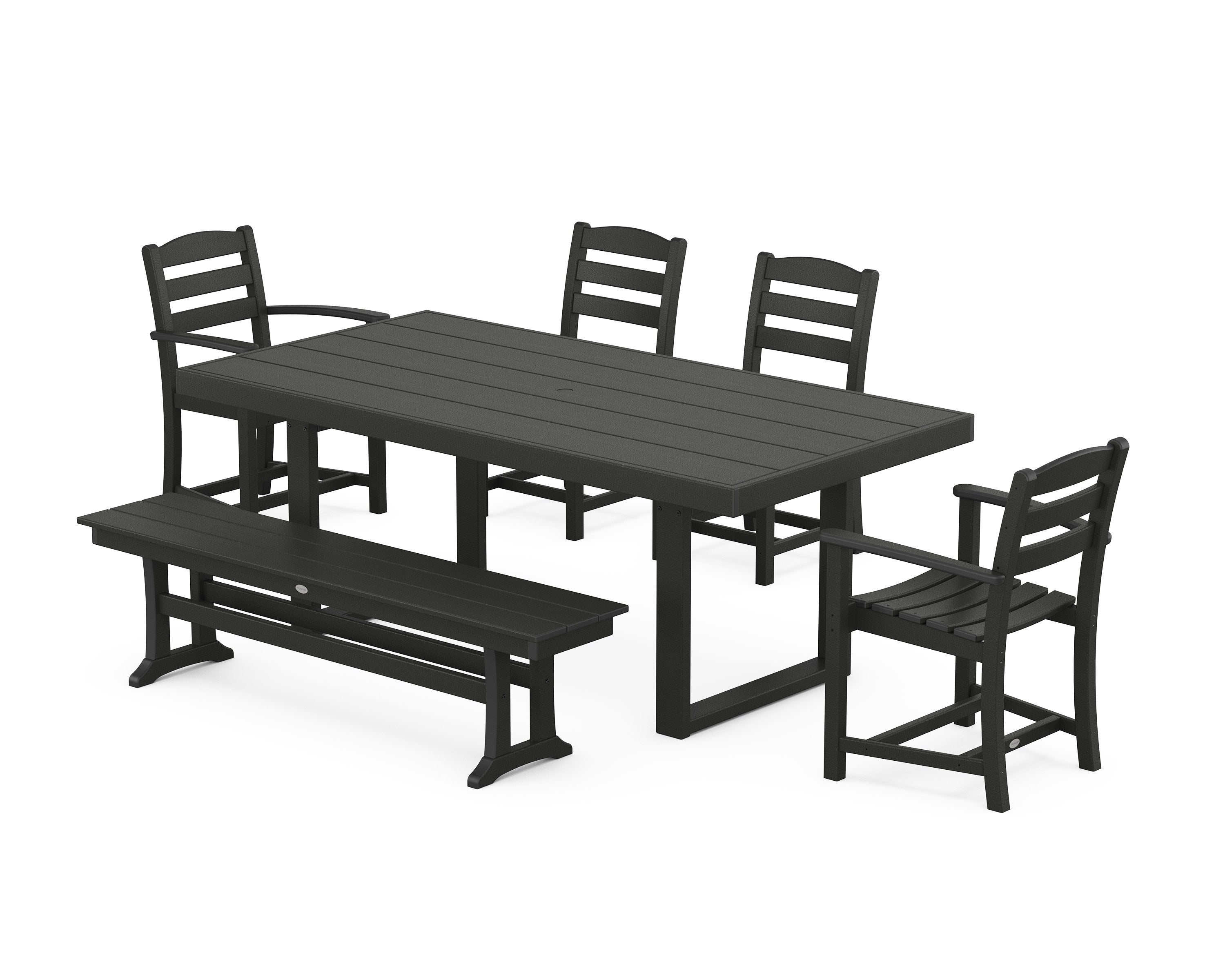 La Casa Caf 6-Piece Dining Set with Bench in Black