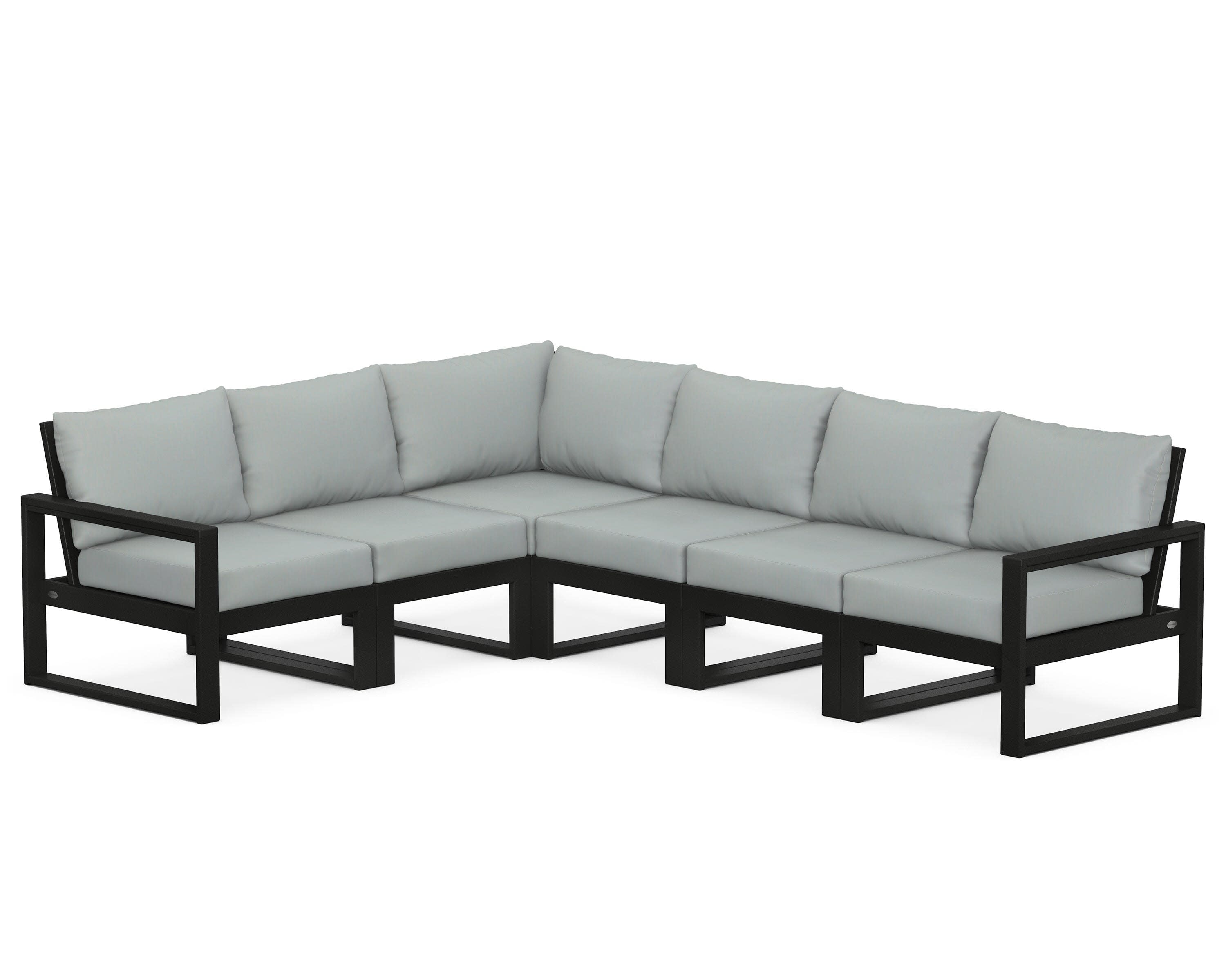 EDGE 6-Piece Modular Deep Seating Set in Black / Spa
