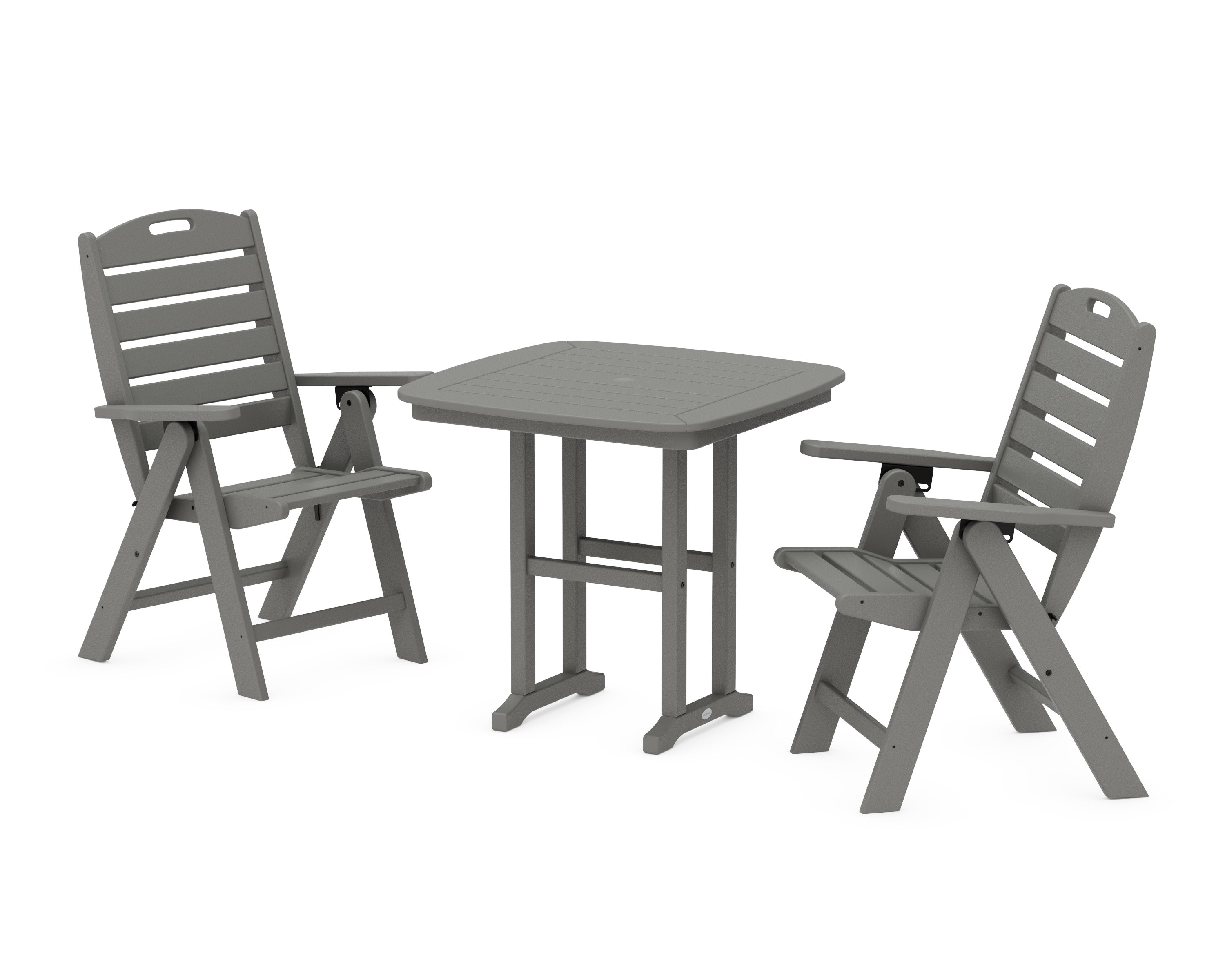 Nautical Folding Highback Chair 3-Piece Dining Set