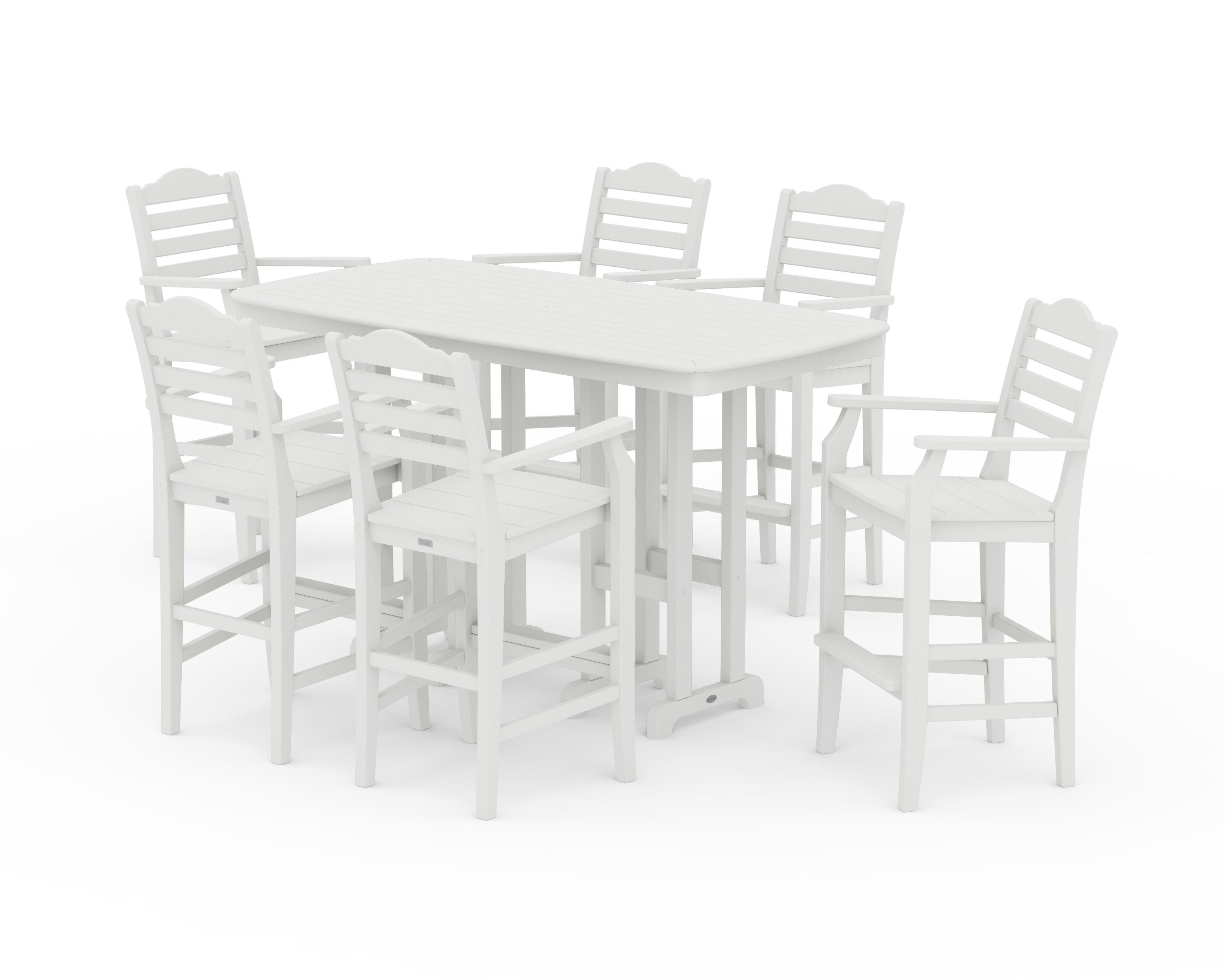Savannah Arm Chair 7-Piece Bar Set in Vintage White