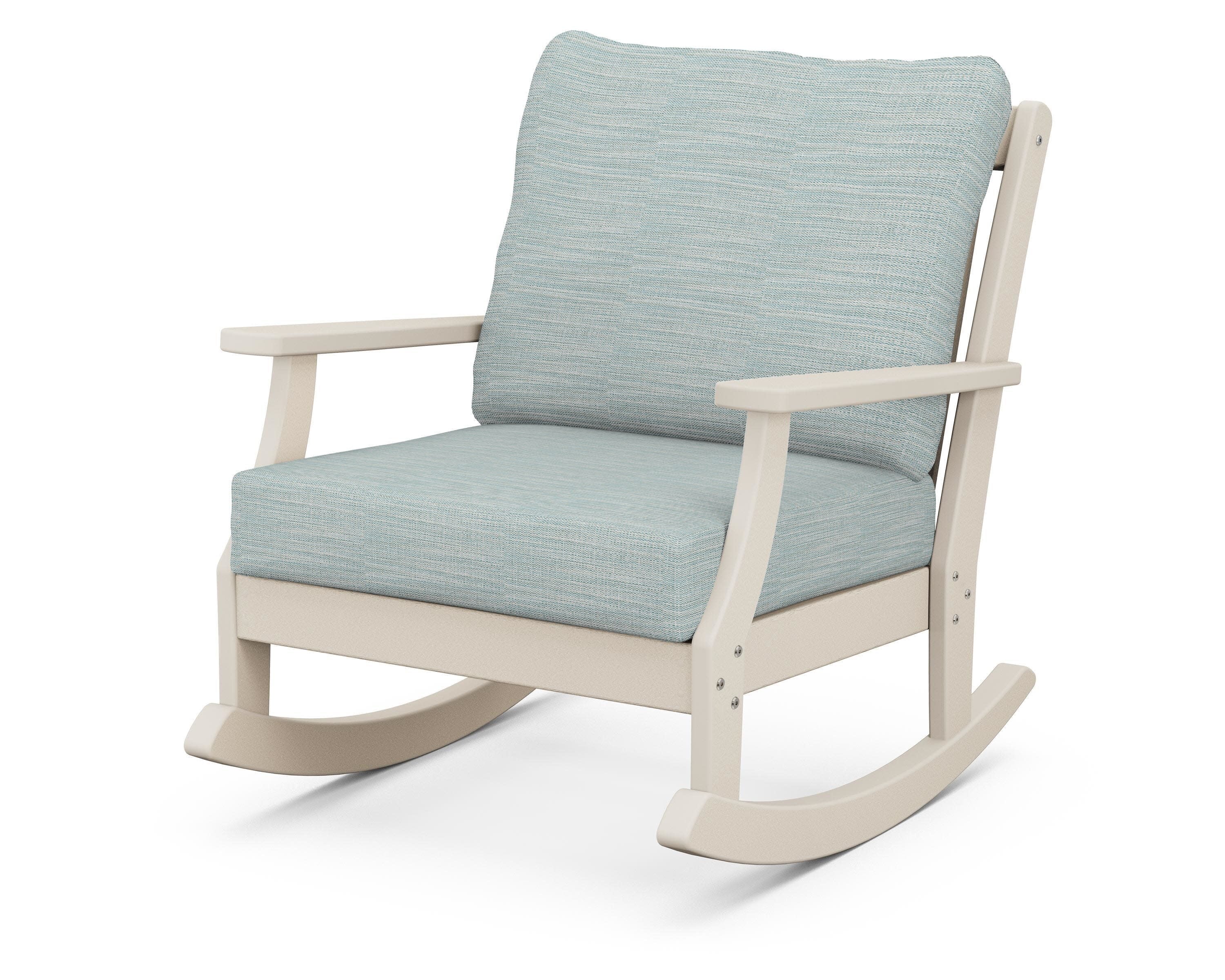 Braxton Deep Seating Rocking Chair in Sand / Soothe Mist