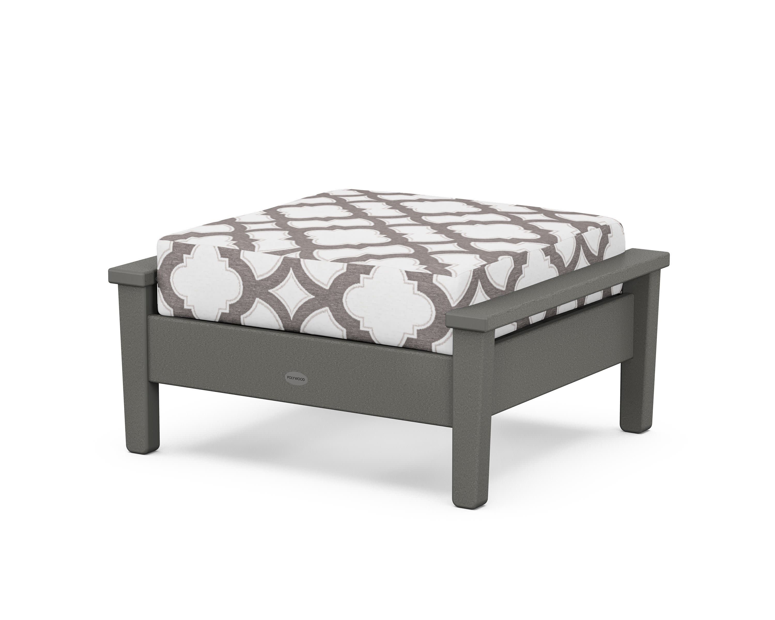 Prescott Deep Seating Ottoman in Slate Grey / Trellis Grey Mist
