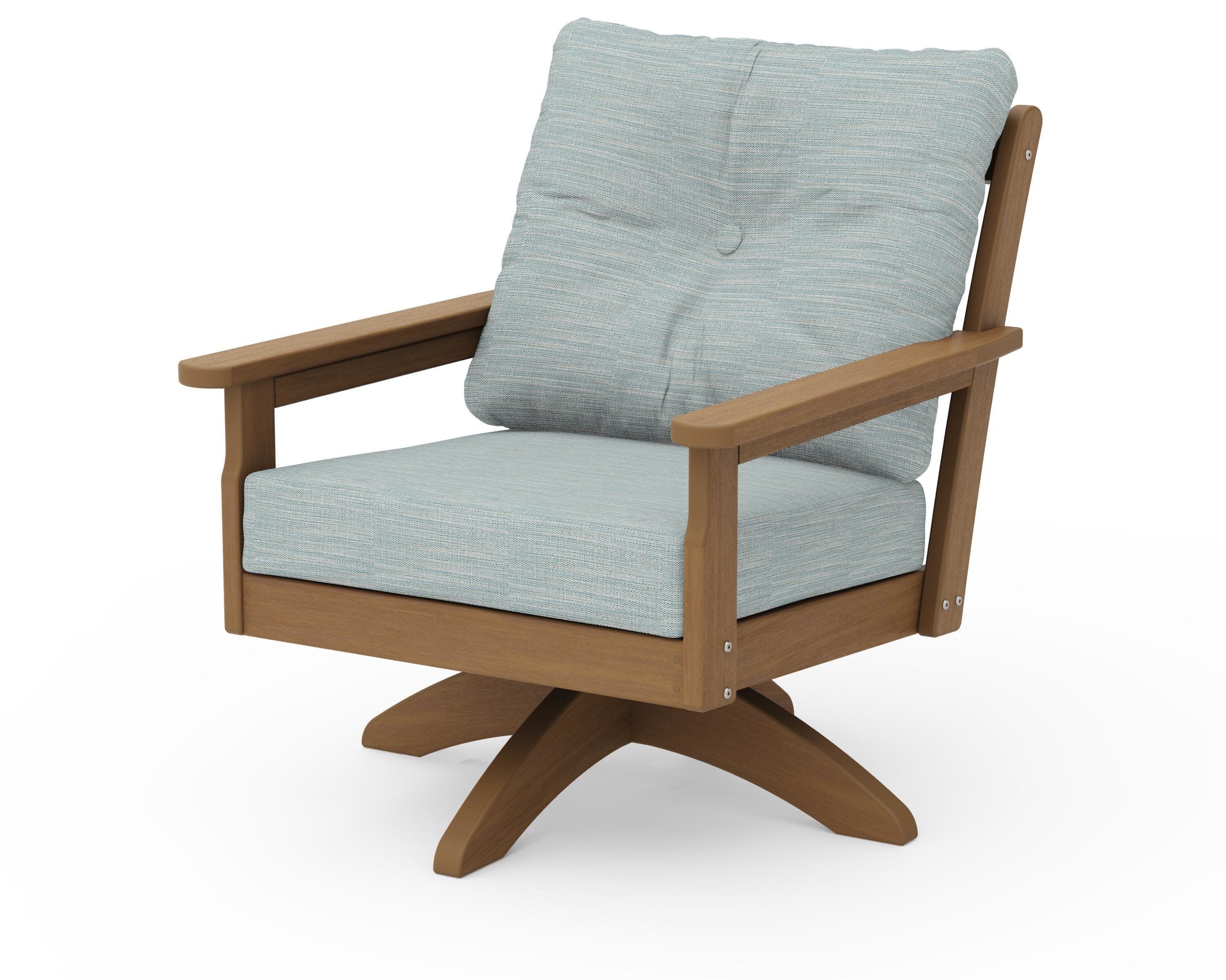 Vineyard Deep Seating Swivel Chair in Natural / Soothe Mist