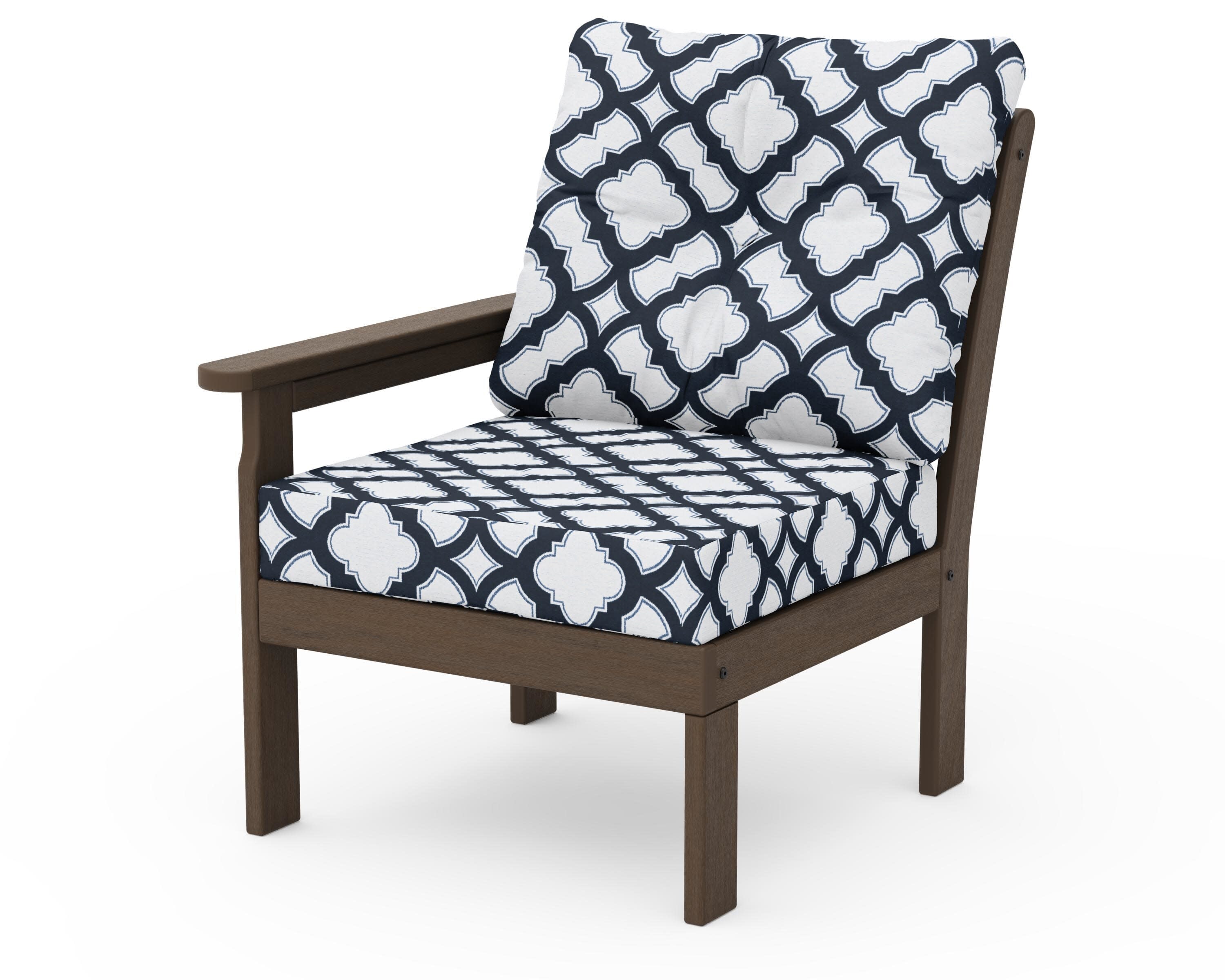 Vineyard Modular Left Arm Chair in Kona / Trellis Marine Indigo