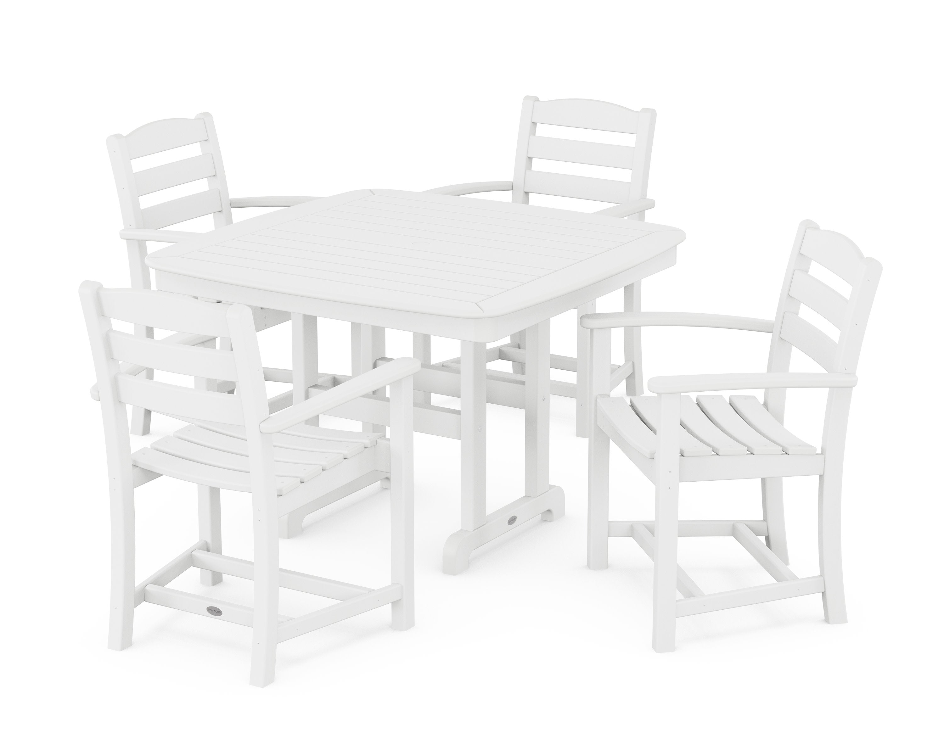 La Casa Caf 5-Piece Dining Set with Trestle Legs in White