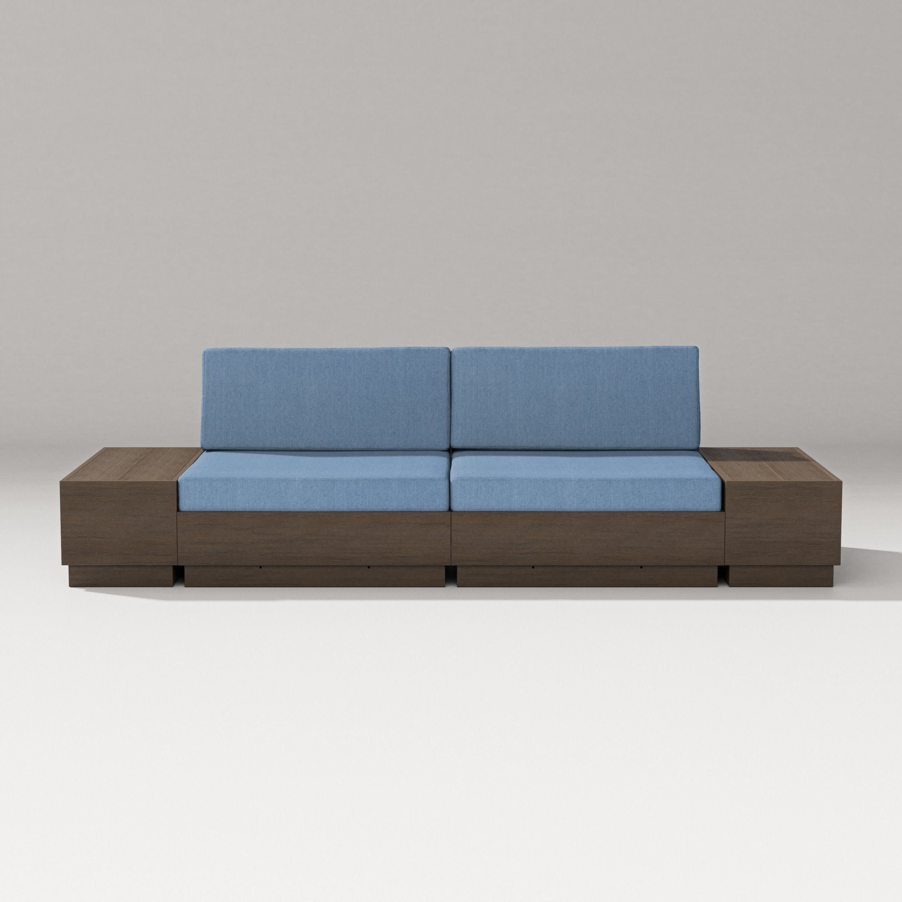 Elevate 4-Piece Loveseat Sectional in Kona / Sky Blue
