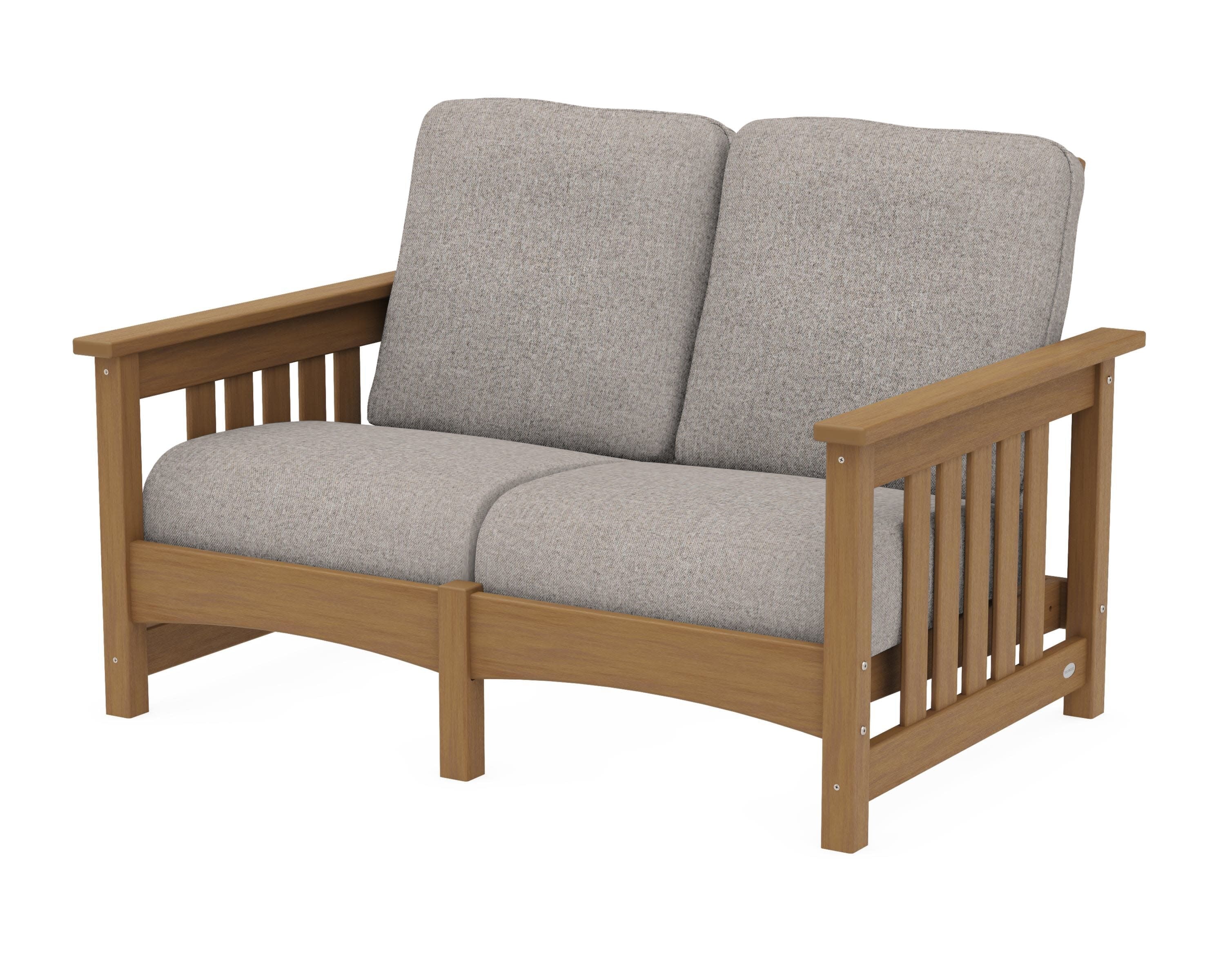 Club Mission Loveseat in Natural / Weathered Tweed
