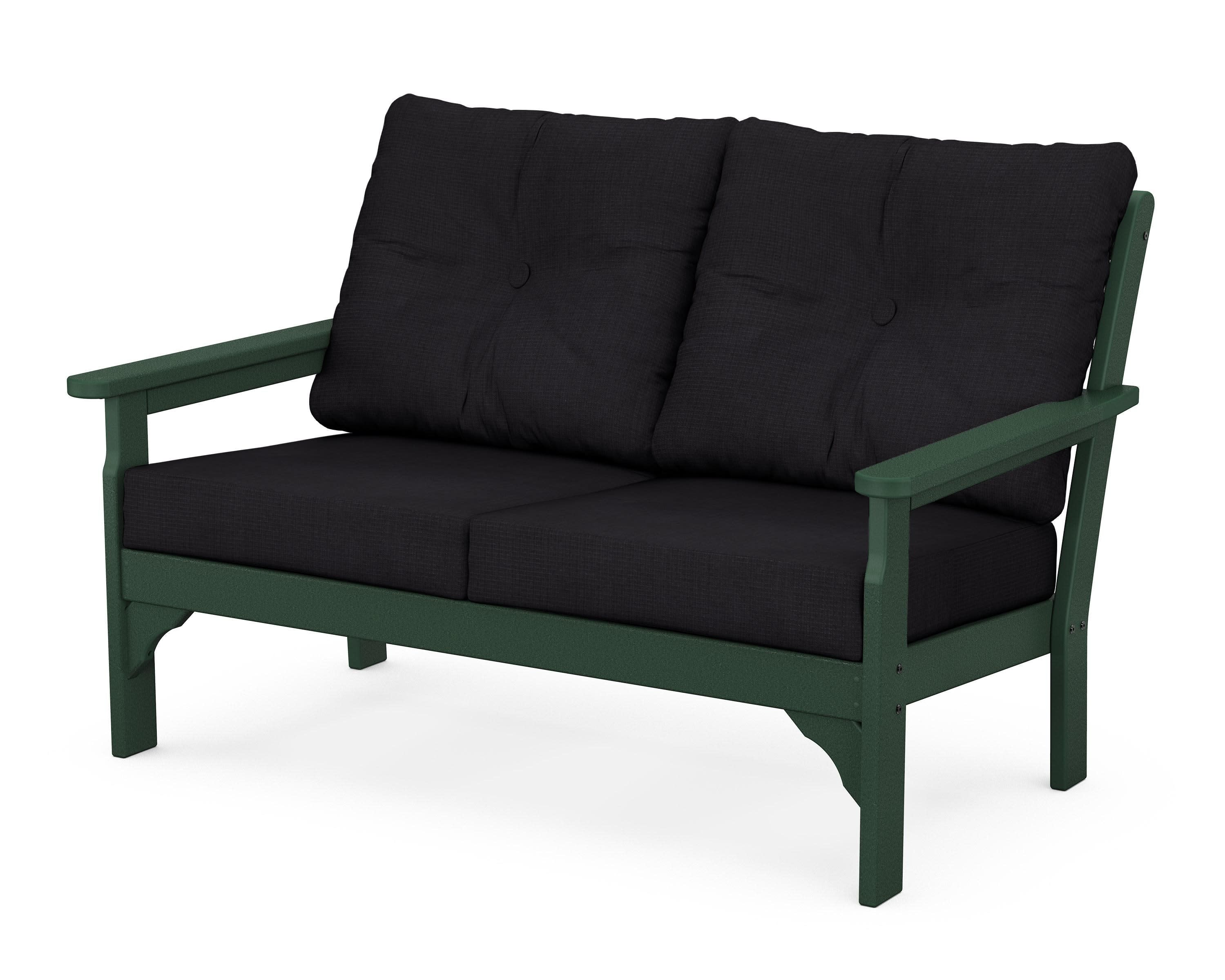 Vineyard Deep Seating Loveseat in Green / Midnight Linen