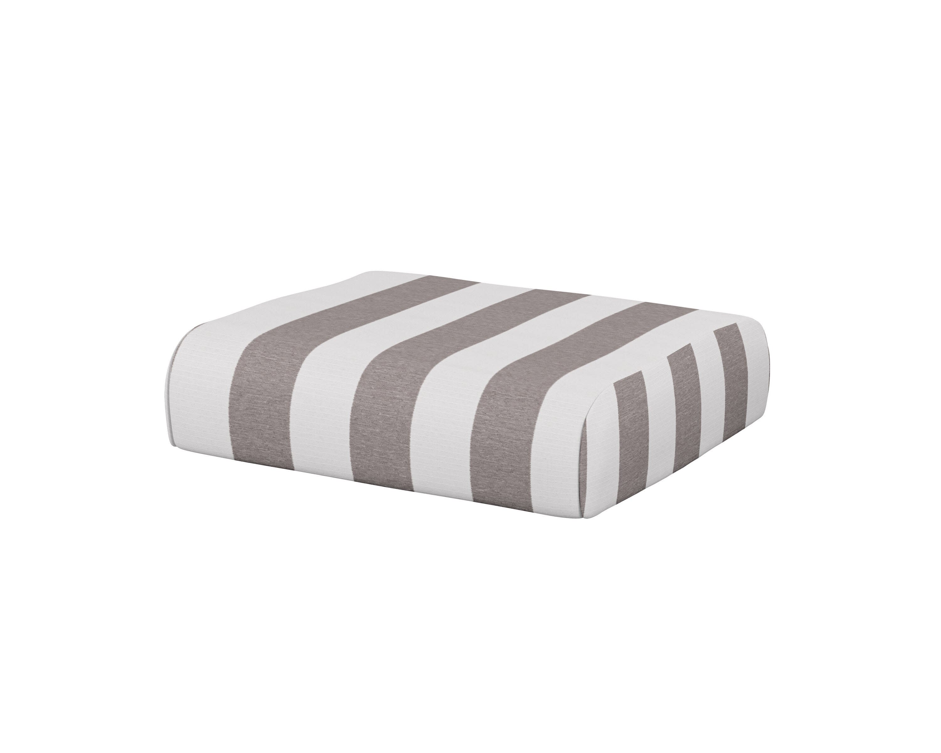 Club Ottoman Cushion in Cabana Stripe Grey Mist