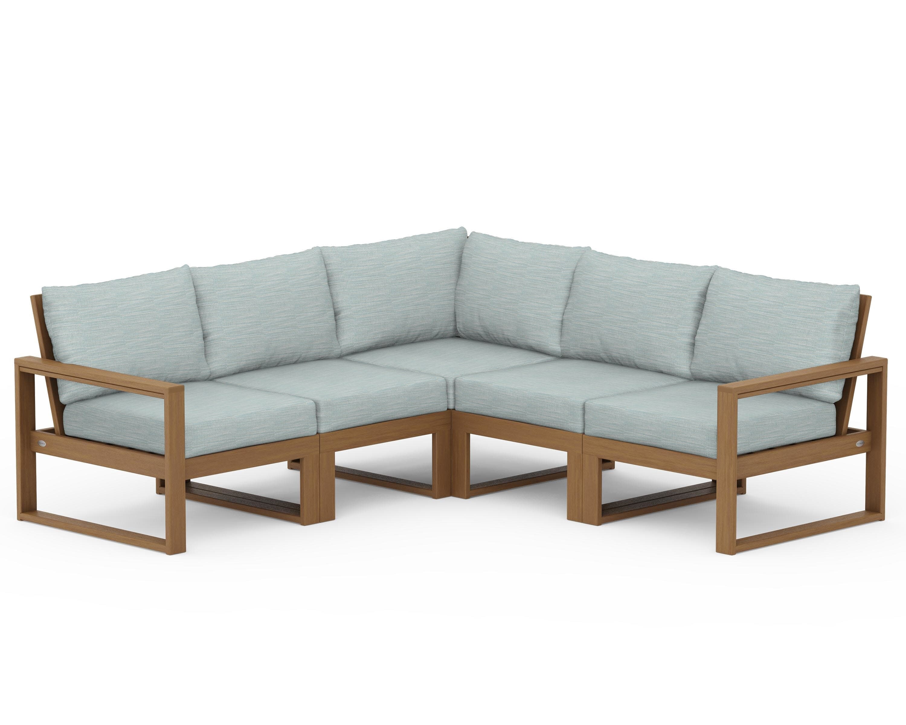 EDGE 5-Piece Modular Deep Seating Set in Natural / Soothe Mist
