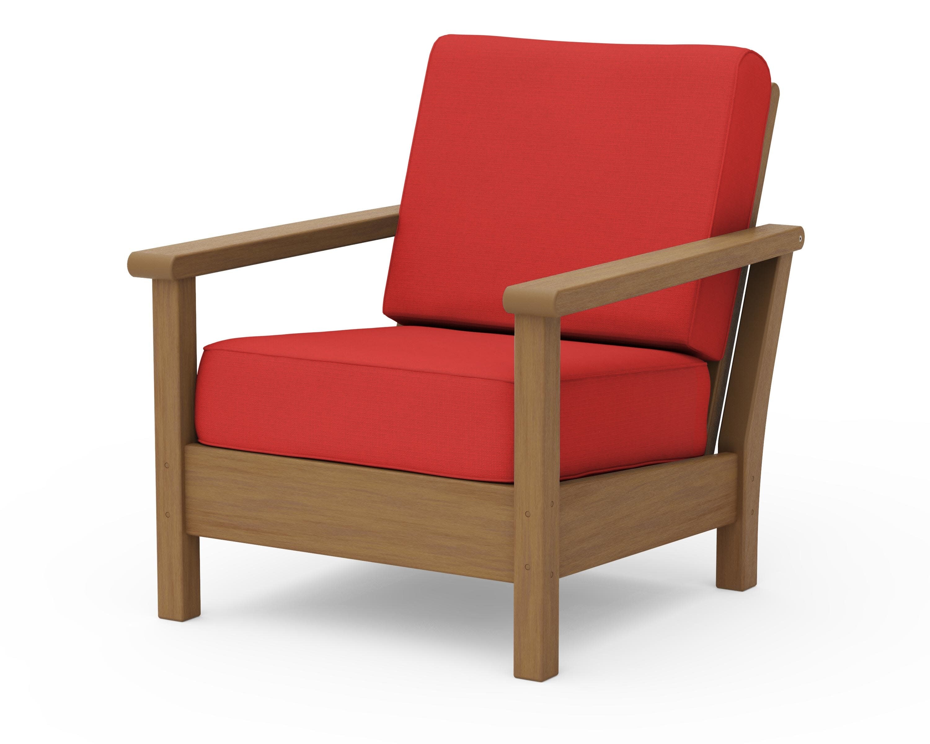 Harbour Deep Seating Chair in Natural / Crimson Linen