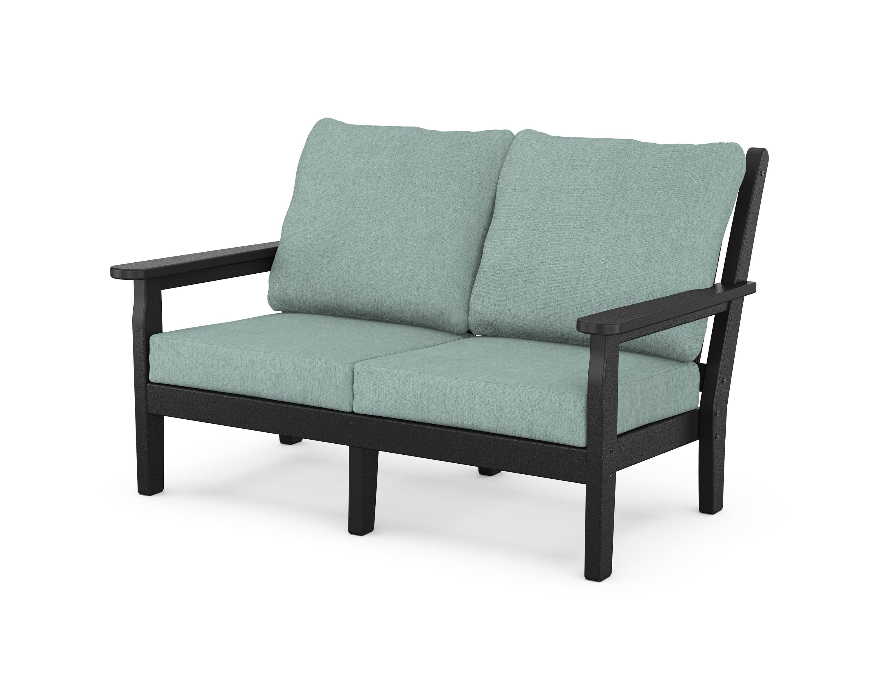 Chippendale Deep Seating Loveseat in Black / Glacier Spa