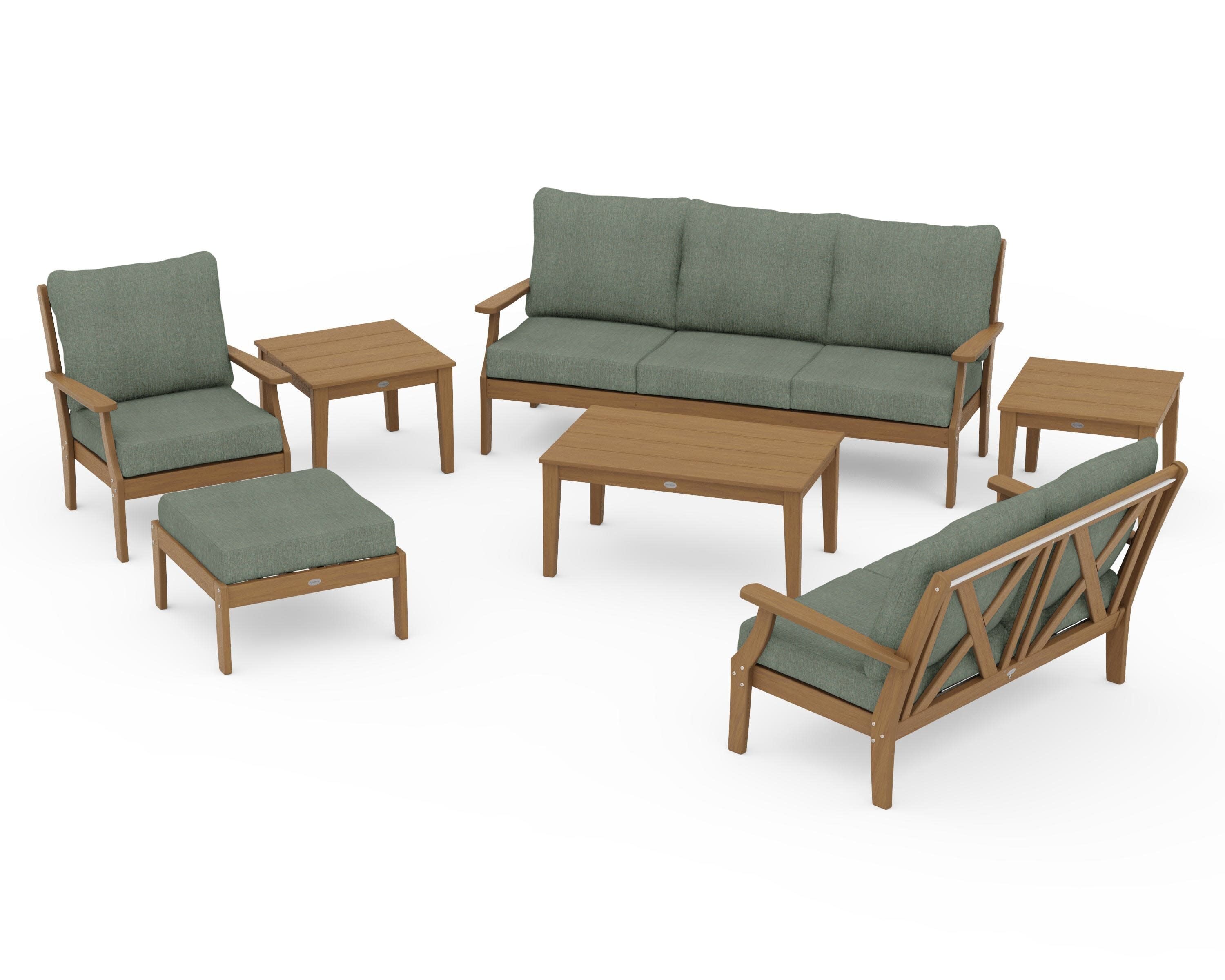 Braxton 7-Piece Deep Seating Set in Natural / Cast Sage