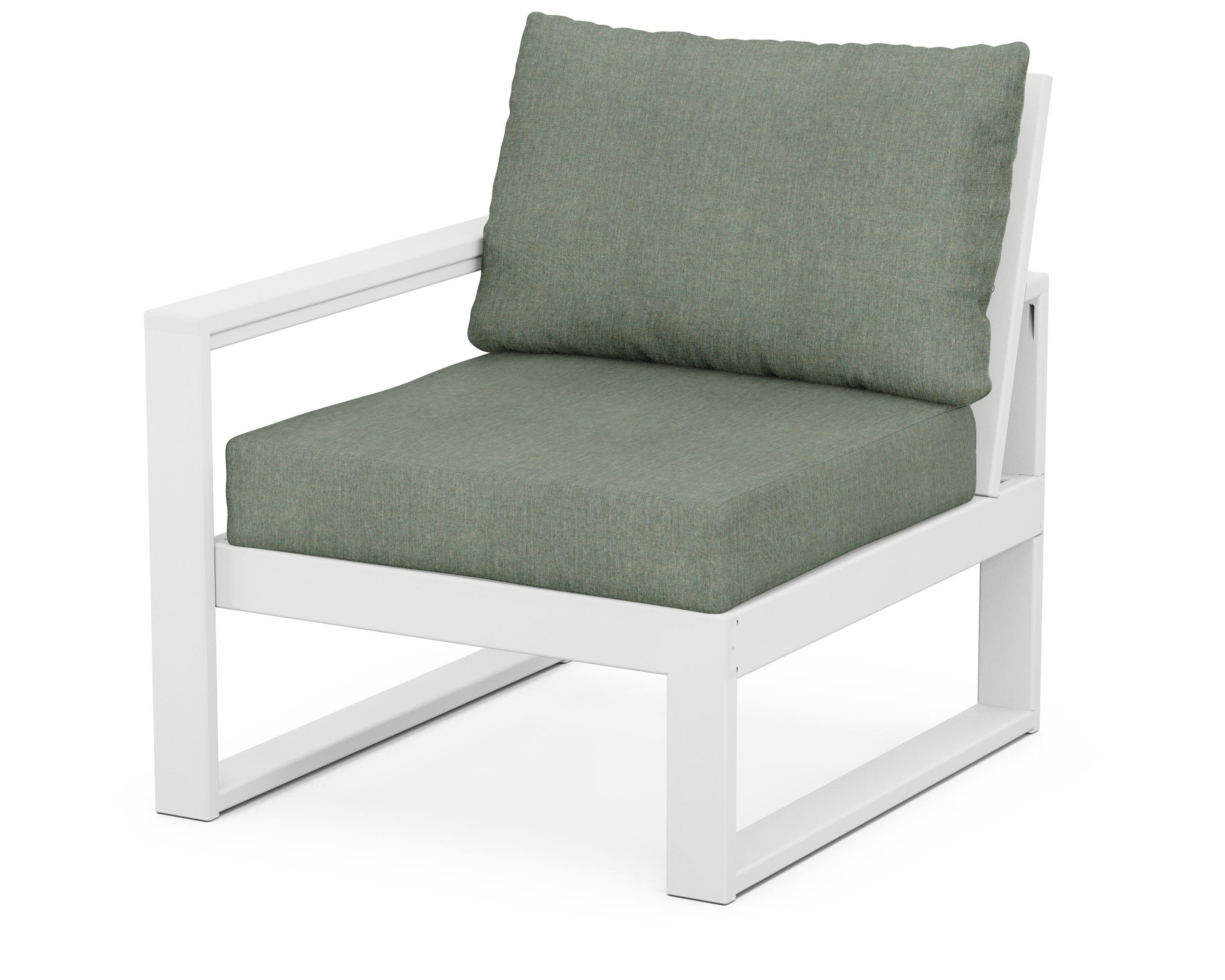 EDGE Modular Left Arm Chair in White / Cast Sage