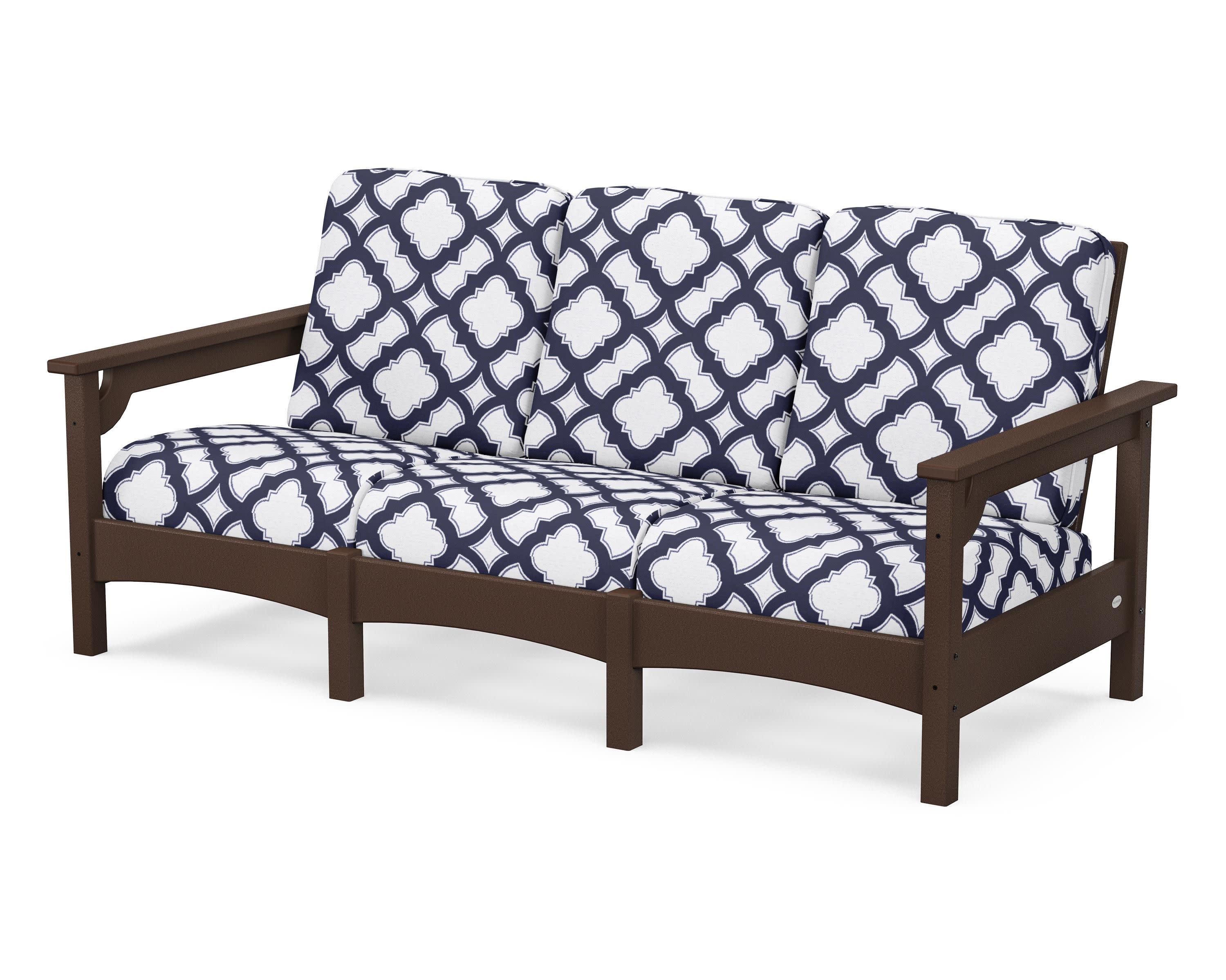 Club Sofa in Mahogany / Trellis Navy