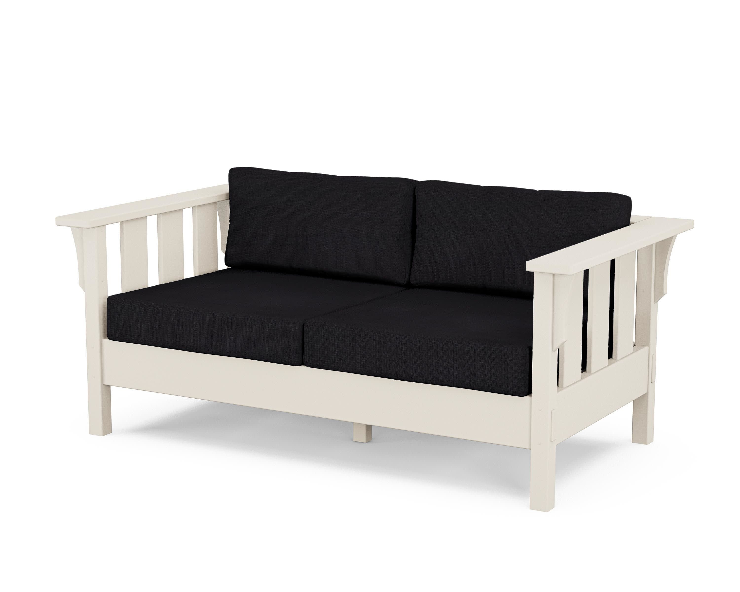 Acadia Deep Seating Loveseat in Sand / Midnight Linen