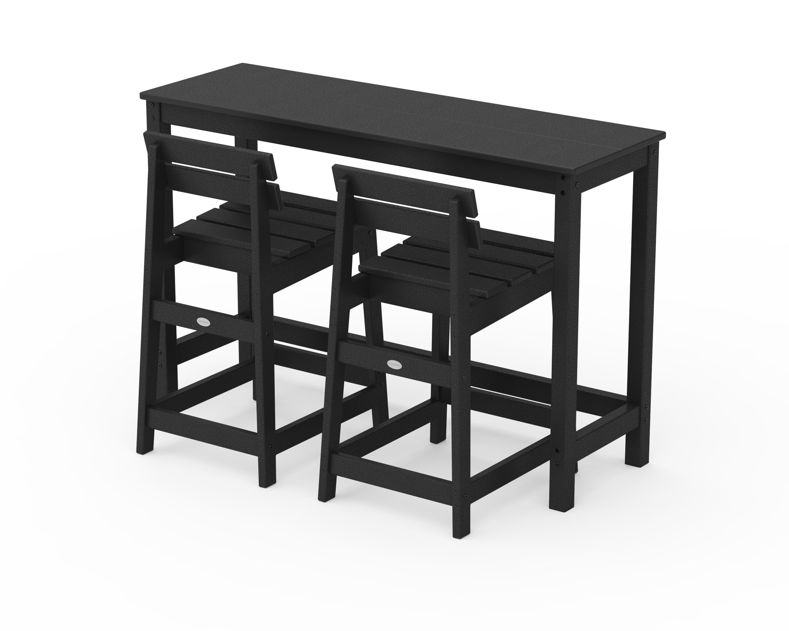 Modern Studio Plaza Lowback Counter Chair 3-Piece Balcony Set in Black