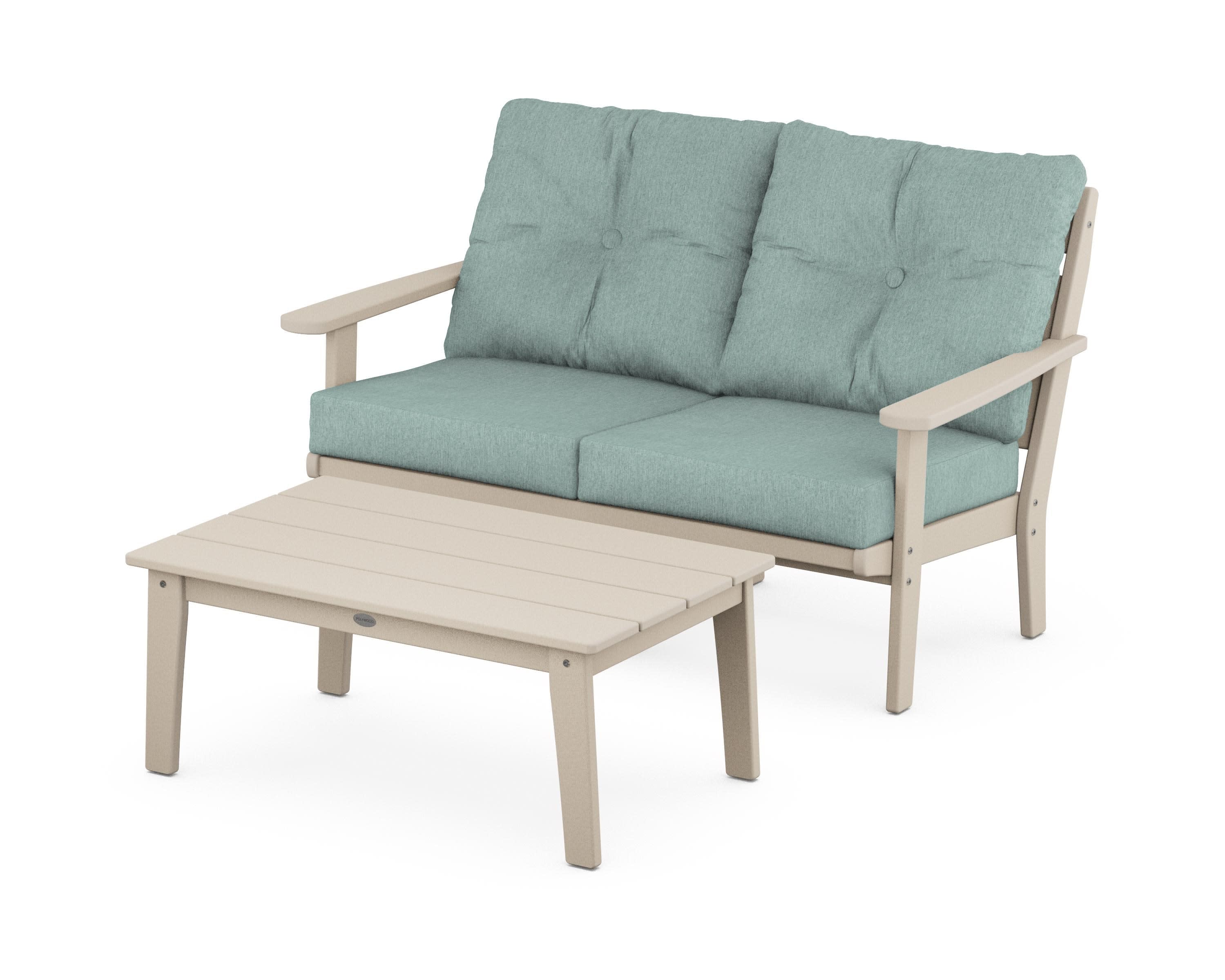 Lakeside 2-Piece Lounge Loveseat Set in Sand / Glacier Spa