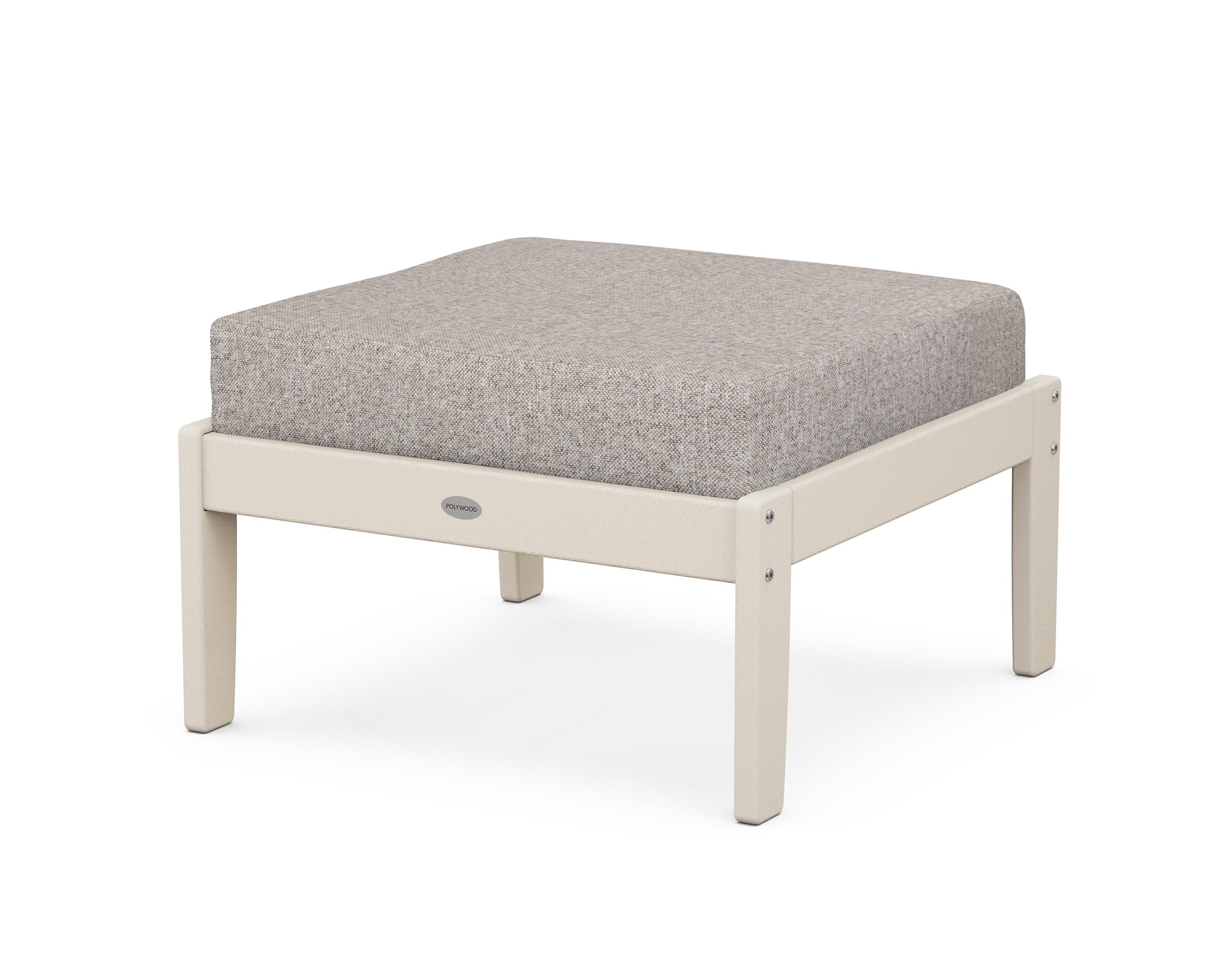 Braxton Deep Seating Ottoman in Sand / Weathered Tweed