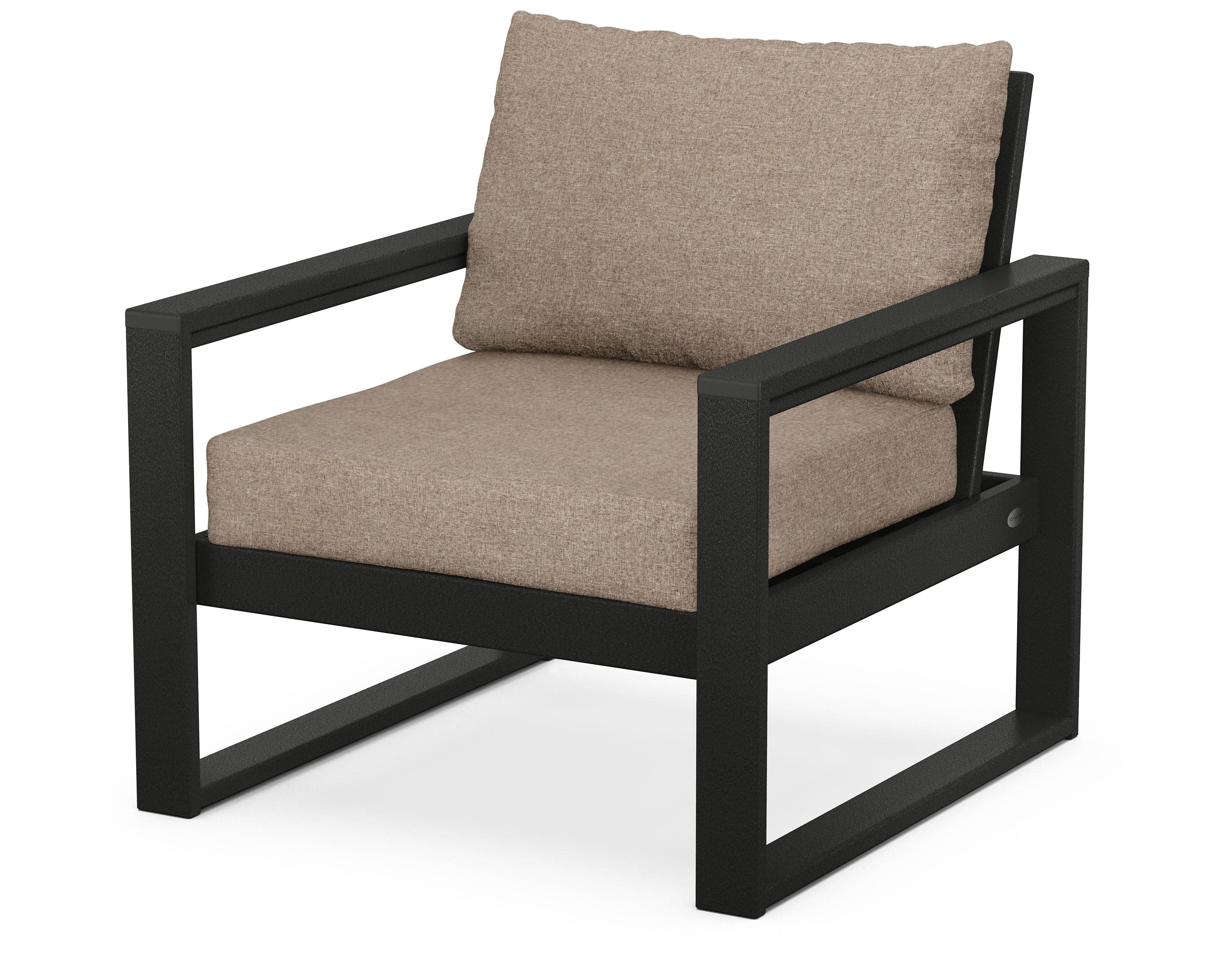 EDGE Club Chair in Black / Spiced Burlap