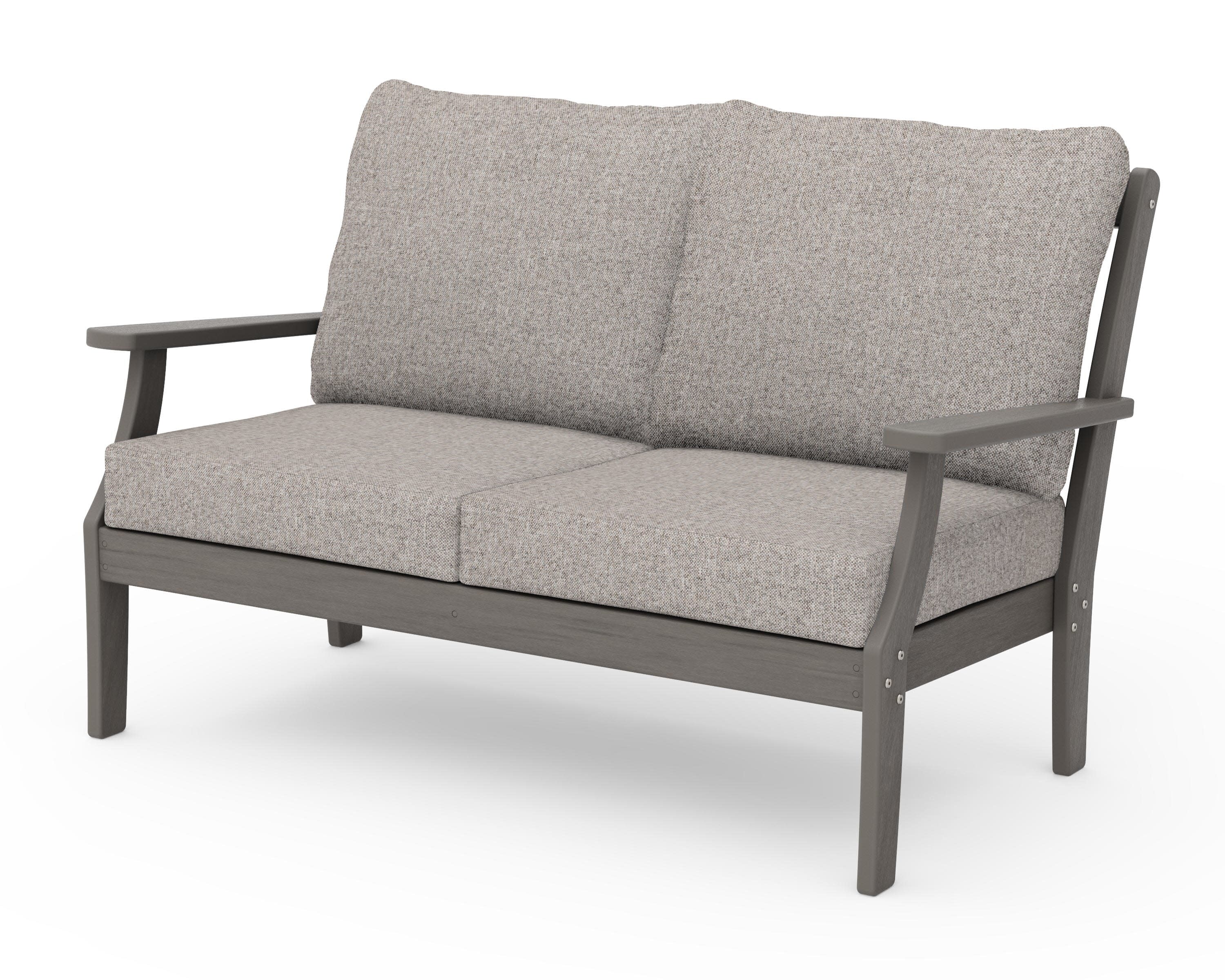 Braxton Deep Seating Loveseat in Driftwood / Weathered Tweed