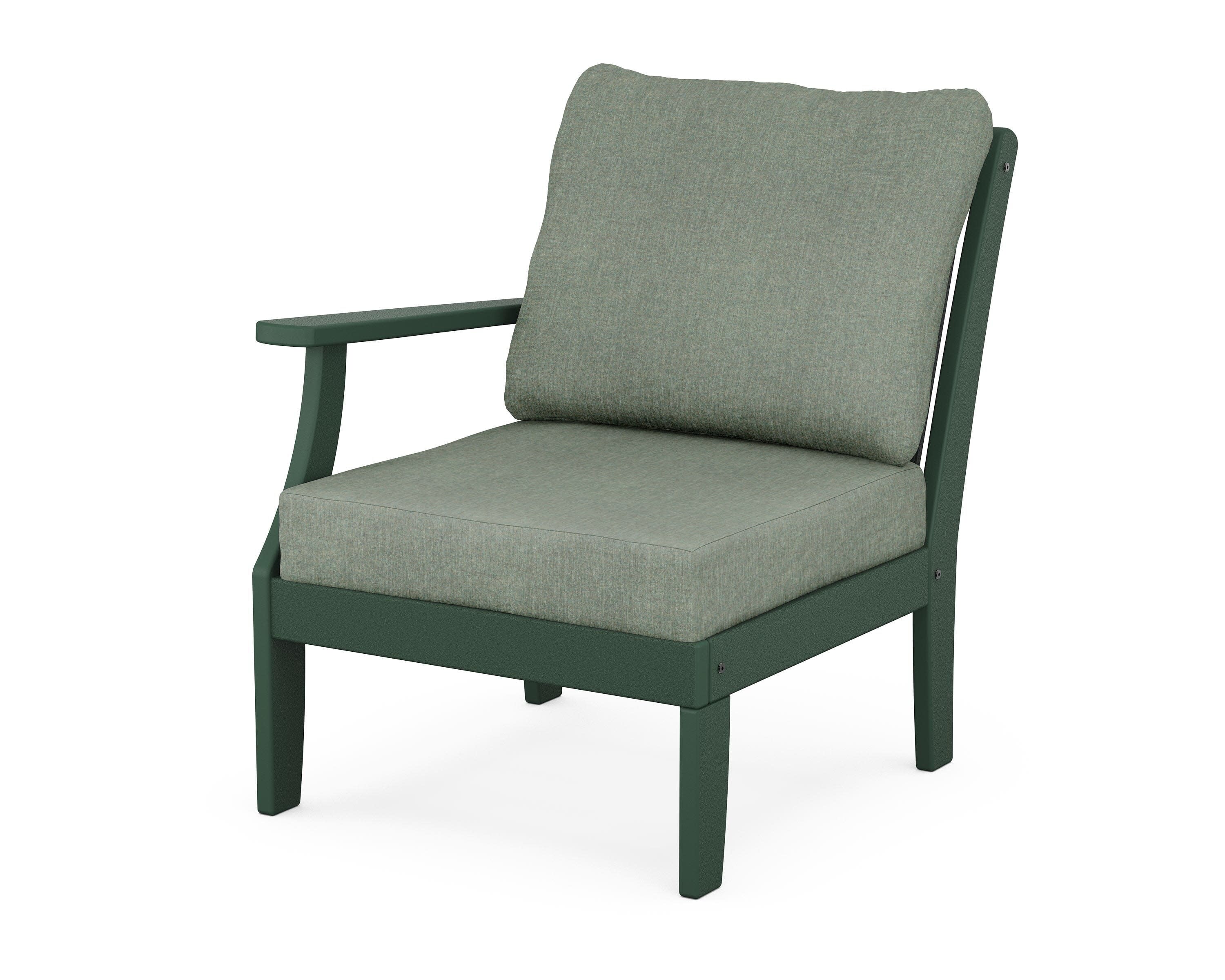 Braxton Modular Left Arm Chair in Green / Cast Sage