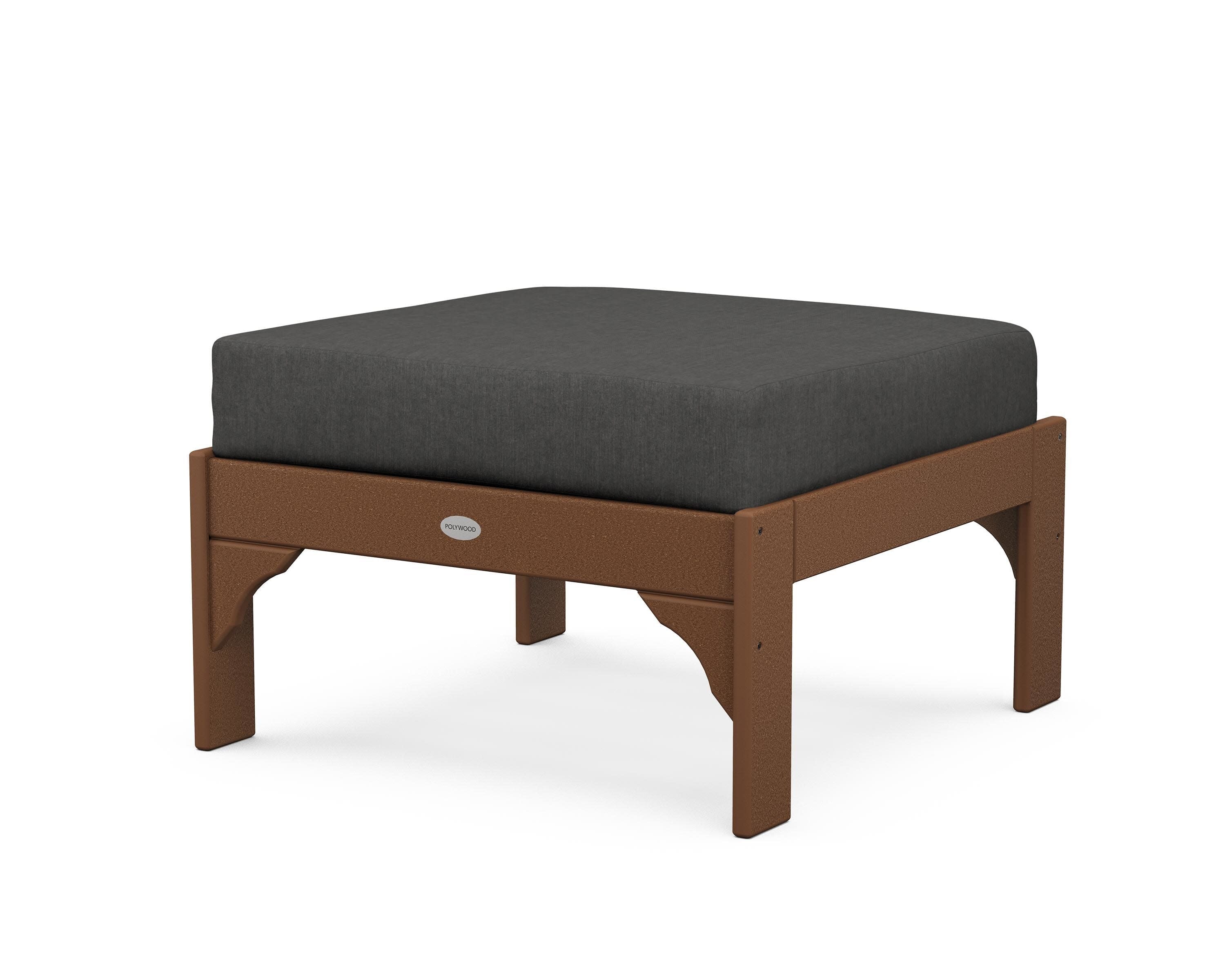 Vineyard Deep Seating Ottoman in Teak / Spectrum Carbon