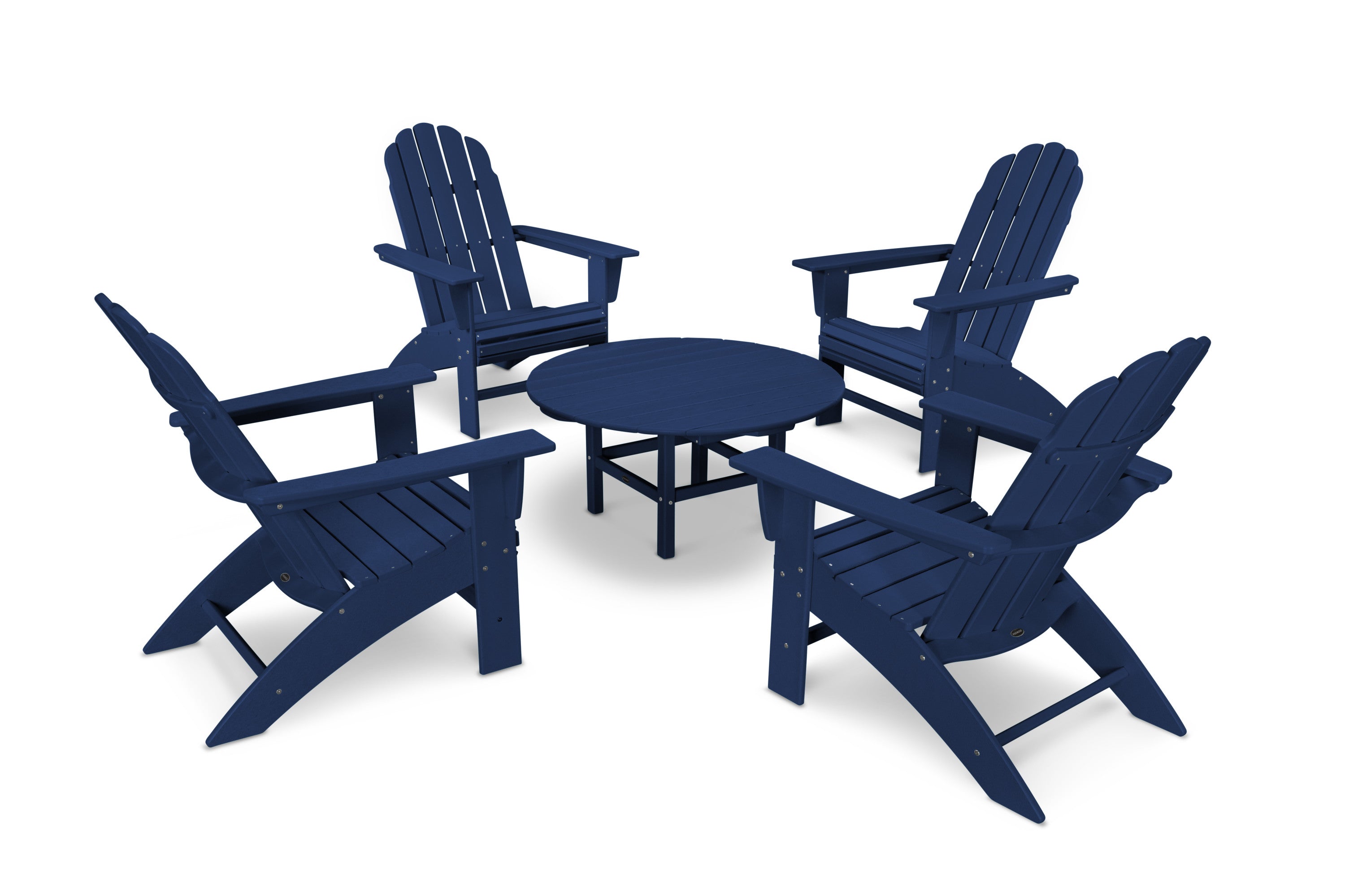 Vineyard 5-Piece Oversized Adirondack Set in Navy