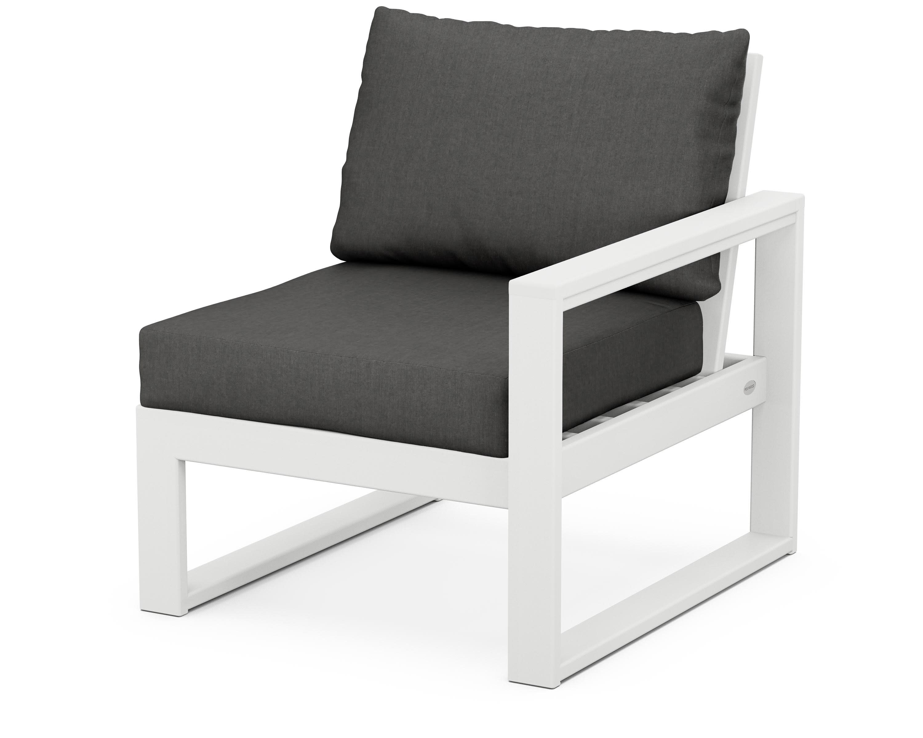 EDGE Modular Right Arm Chair in White / Spectrum Carbon