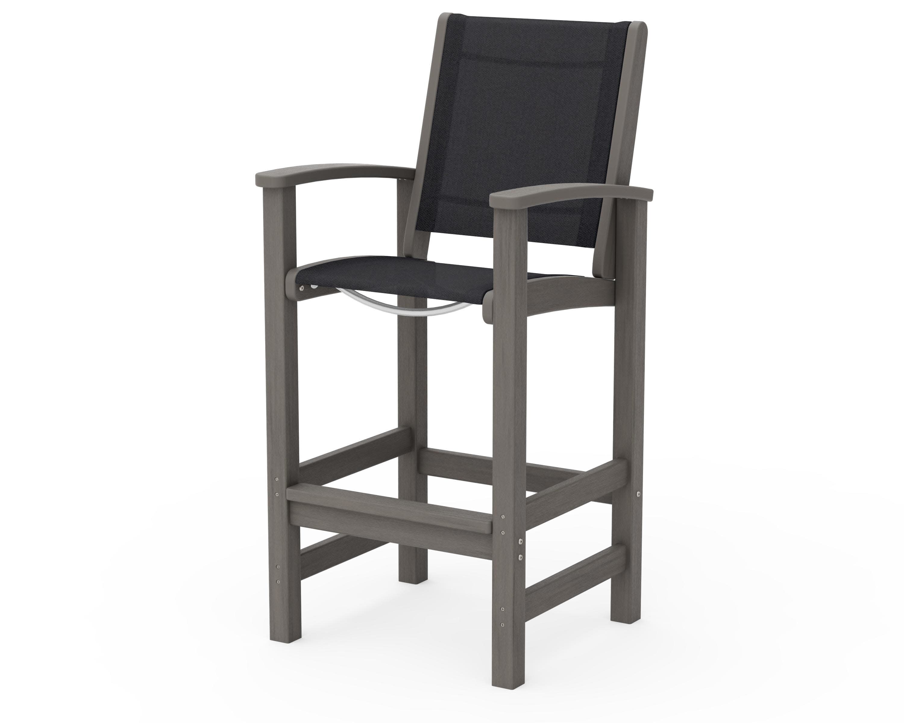 Coastal Bar Chair in Driftwood / Black Sling