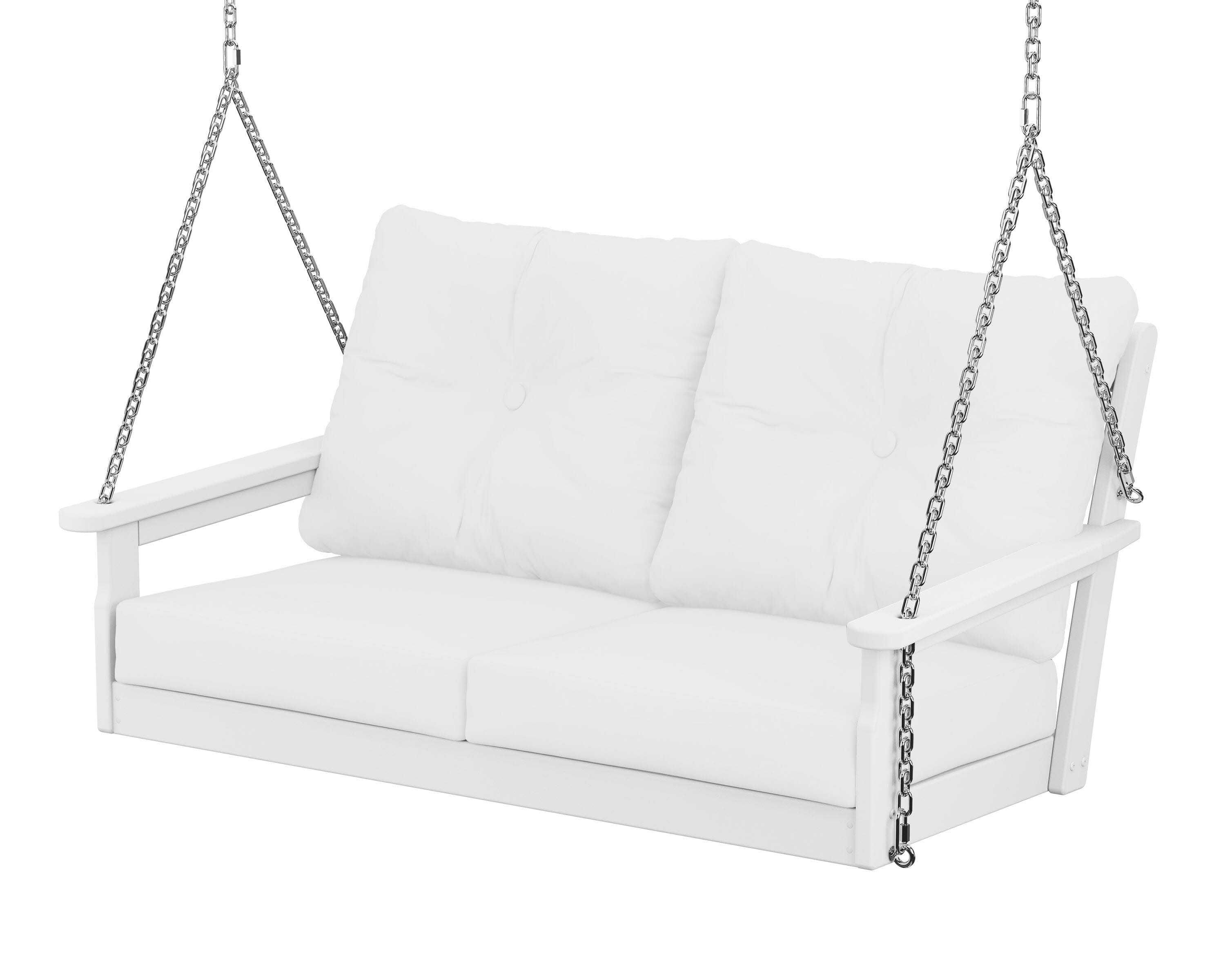 Vineyard Deep Seating Swing in White / Natural