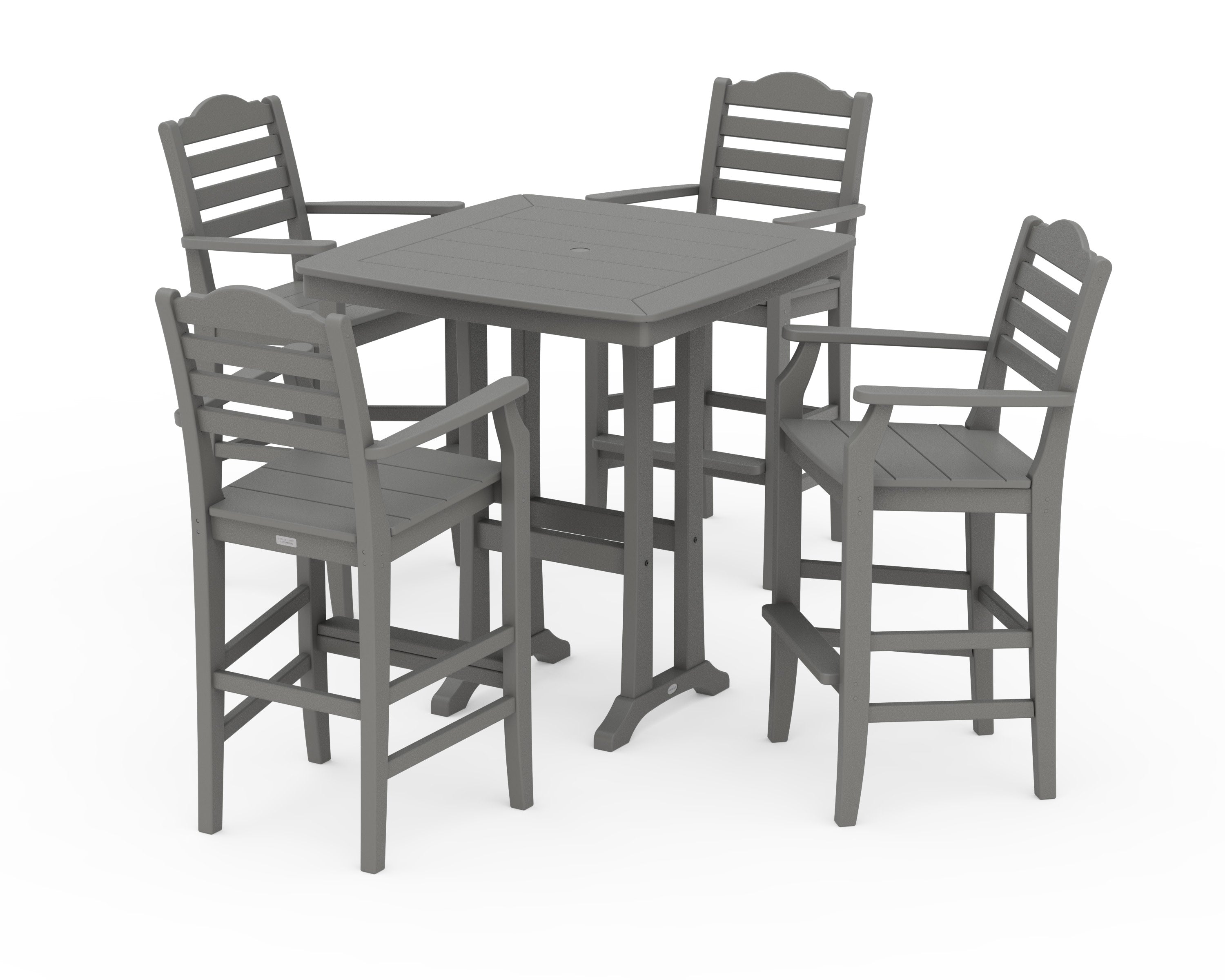 Savannah 5-Piece Bar Set with Trestle Legs in Slate Grey