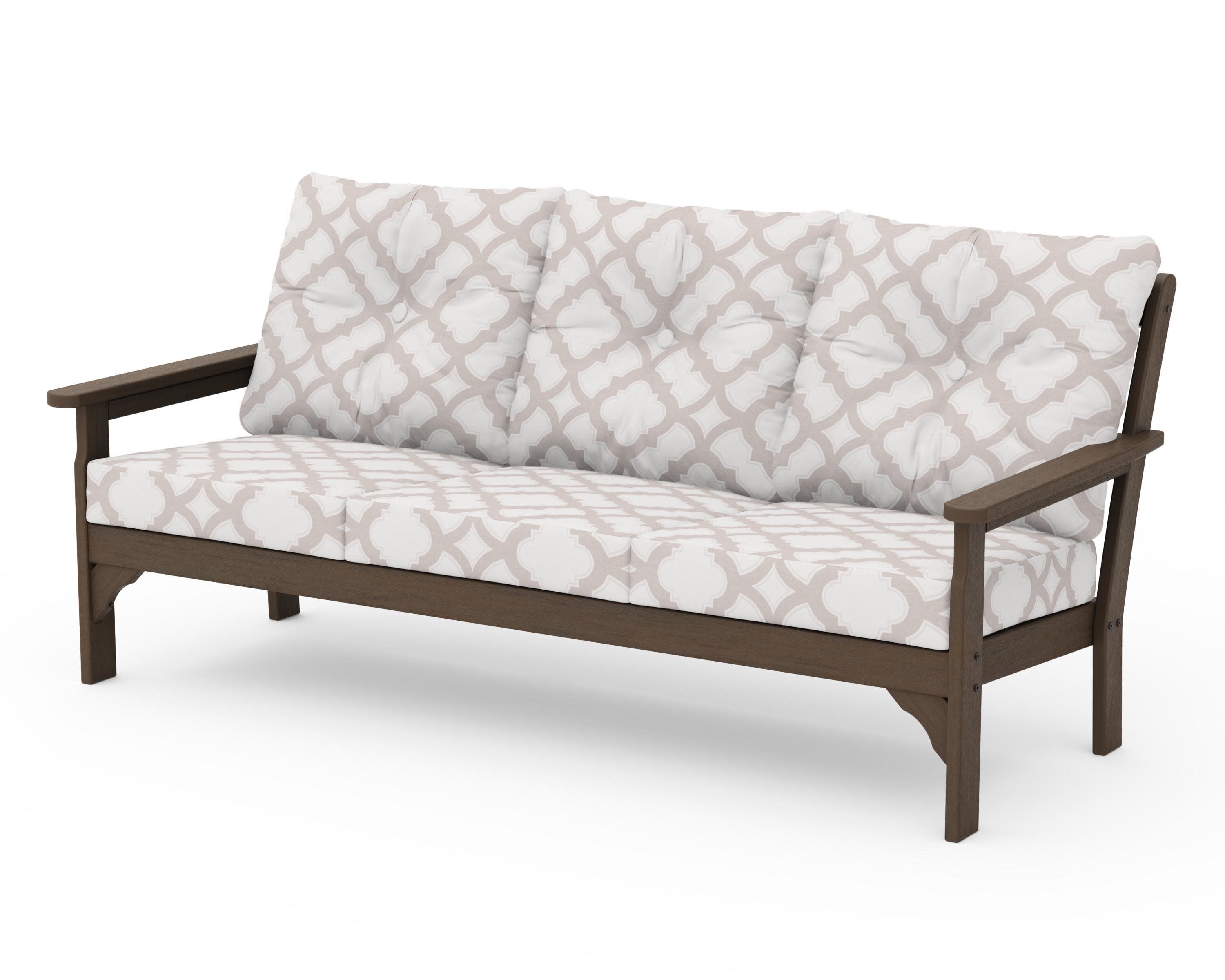 Vineyard Deep Seating Sofa in Kona / Trellis Dune Burlap