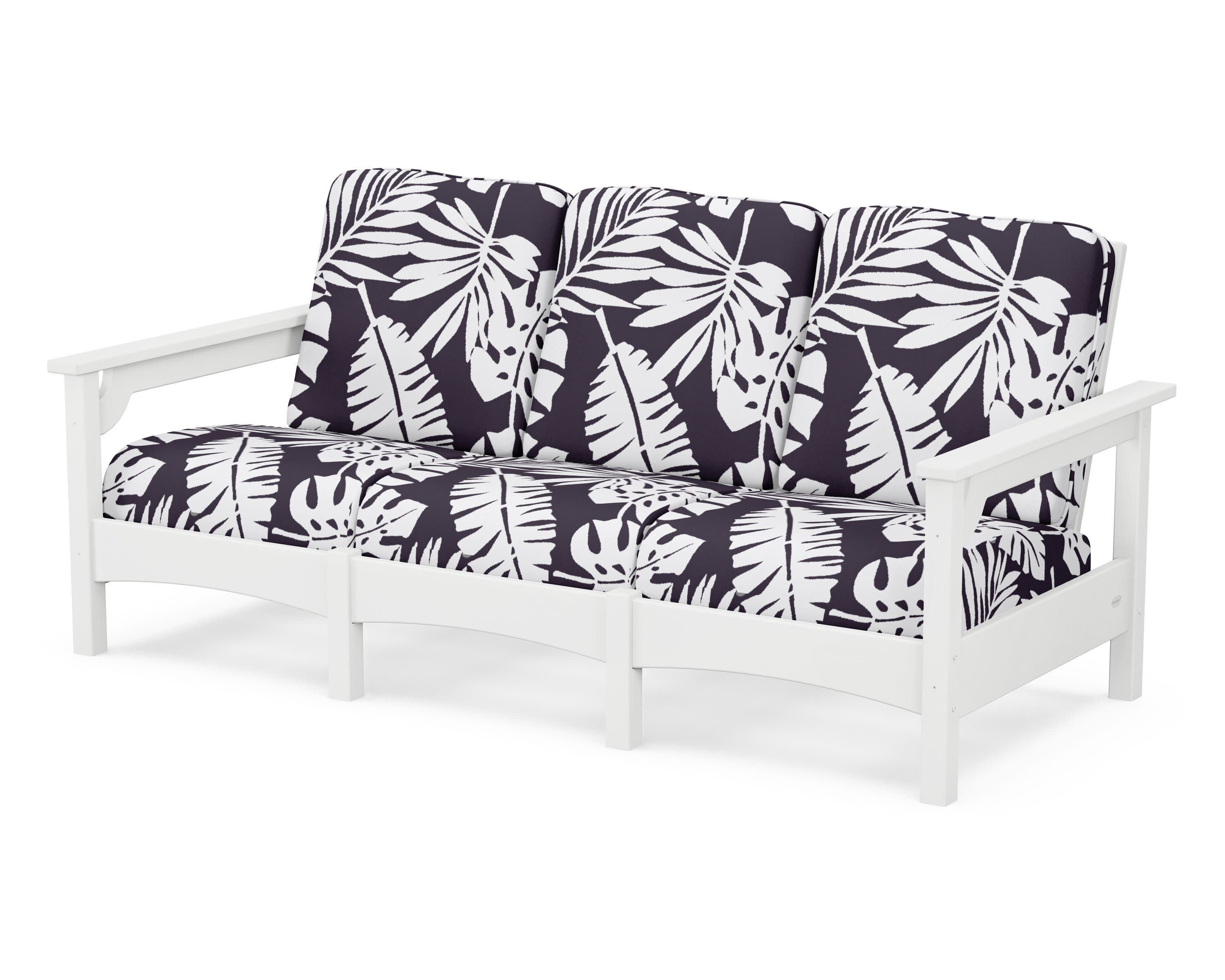 Club Sofa in White / Leaf Navy