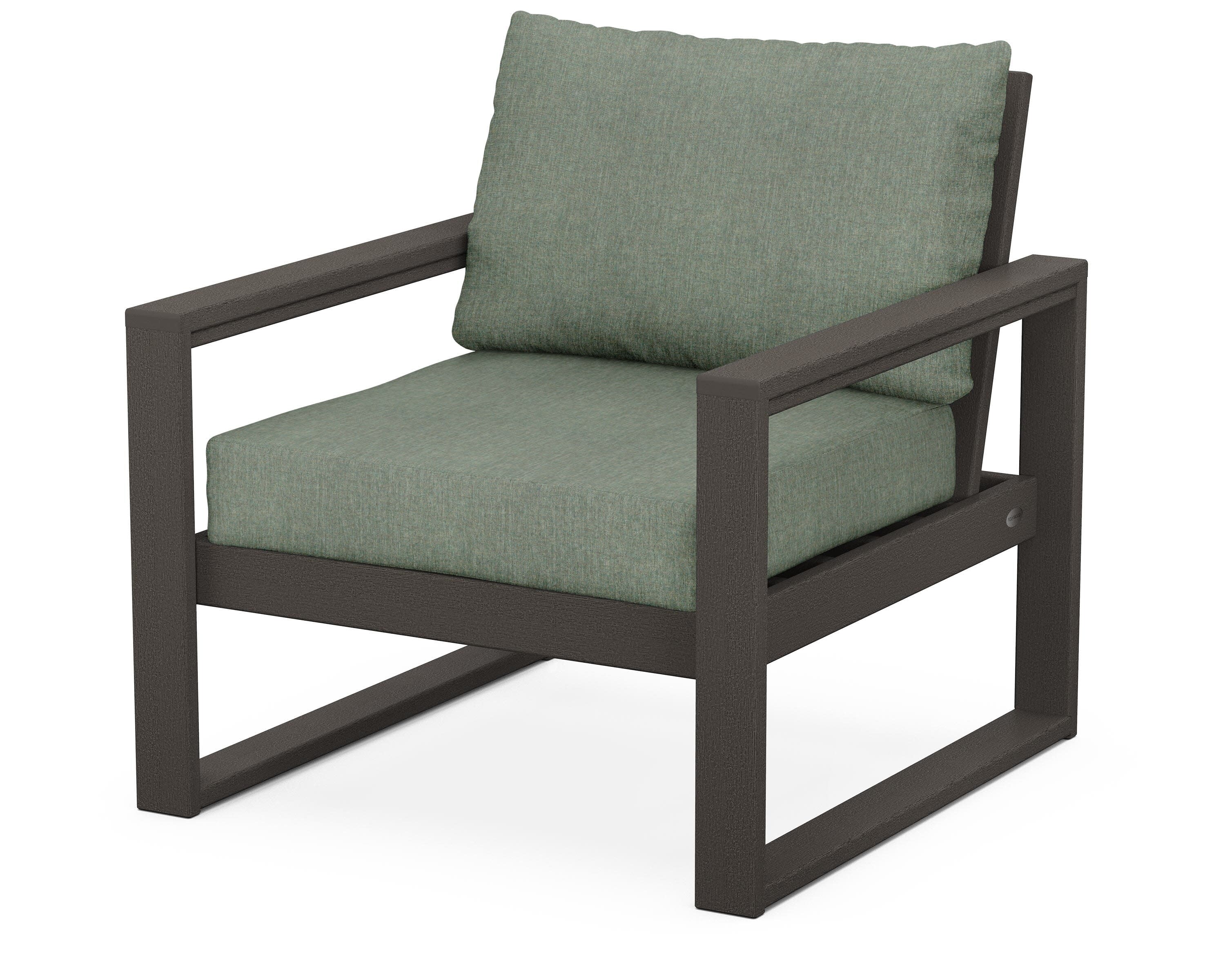 EDGE Club Chair in Vintage Coffee / Cast Sage