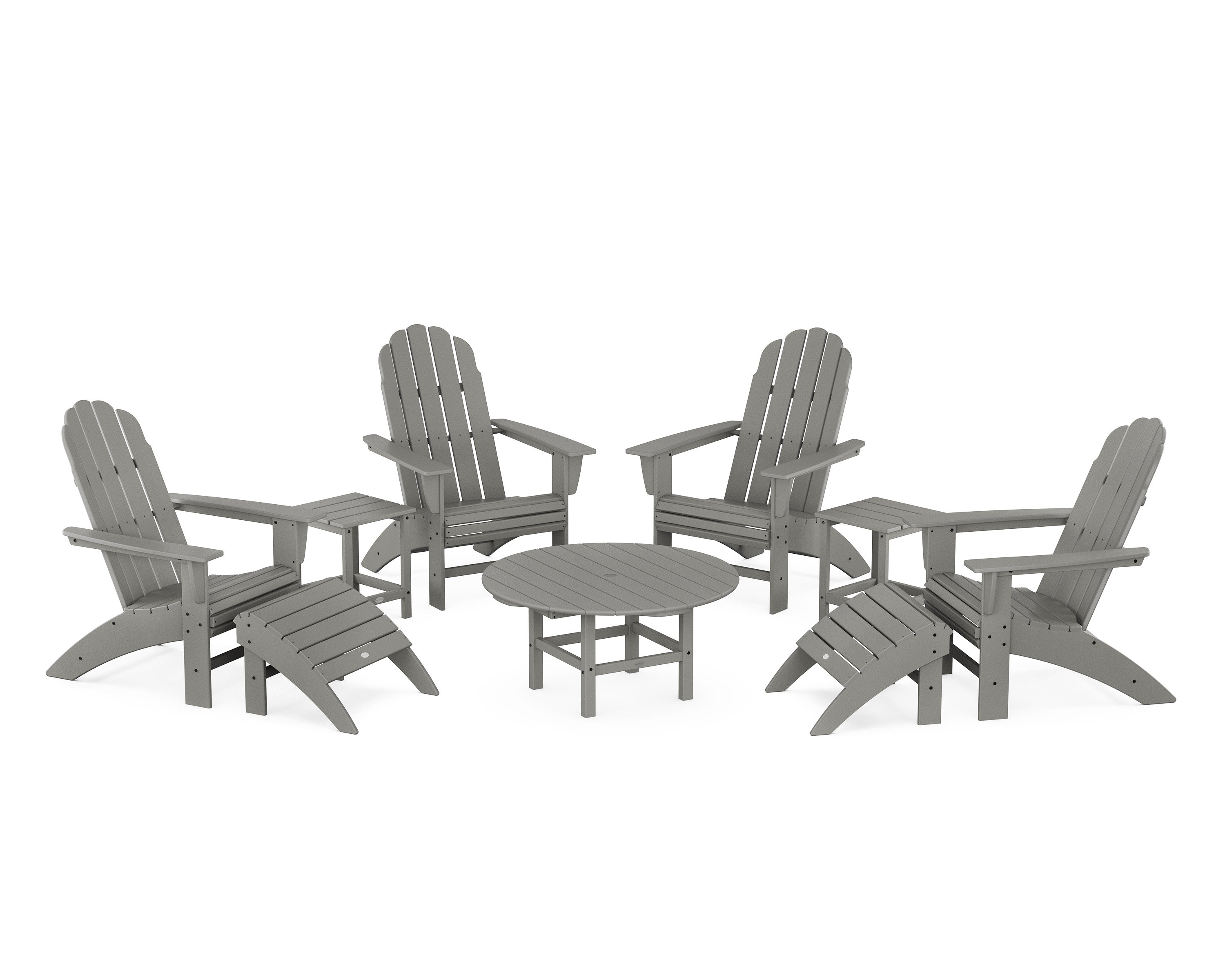 Vineyard Curveback Adirondack Chair 9-Piece Conversation Set