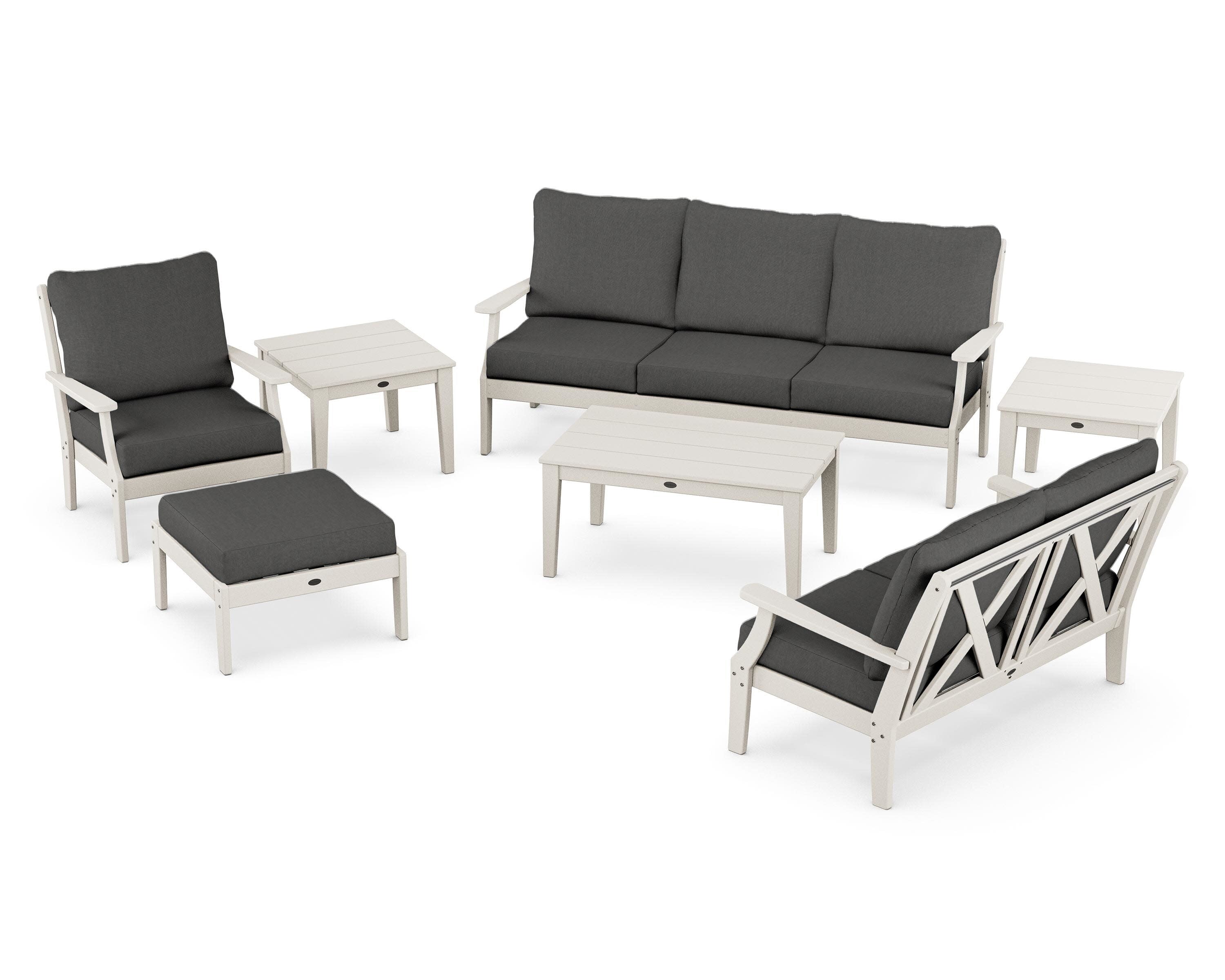 Braxton 7-Piece Deep Seating Set in Sand / Spectrum Carbon