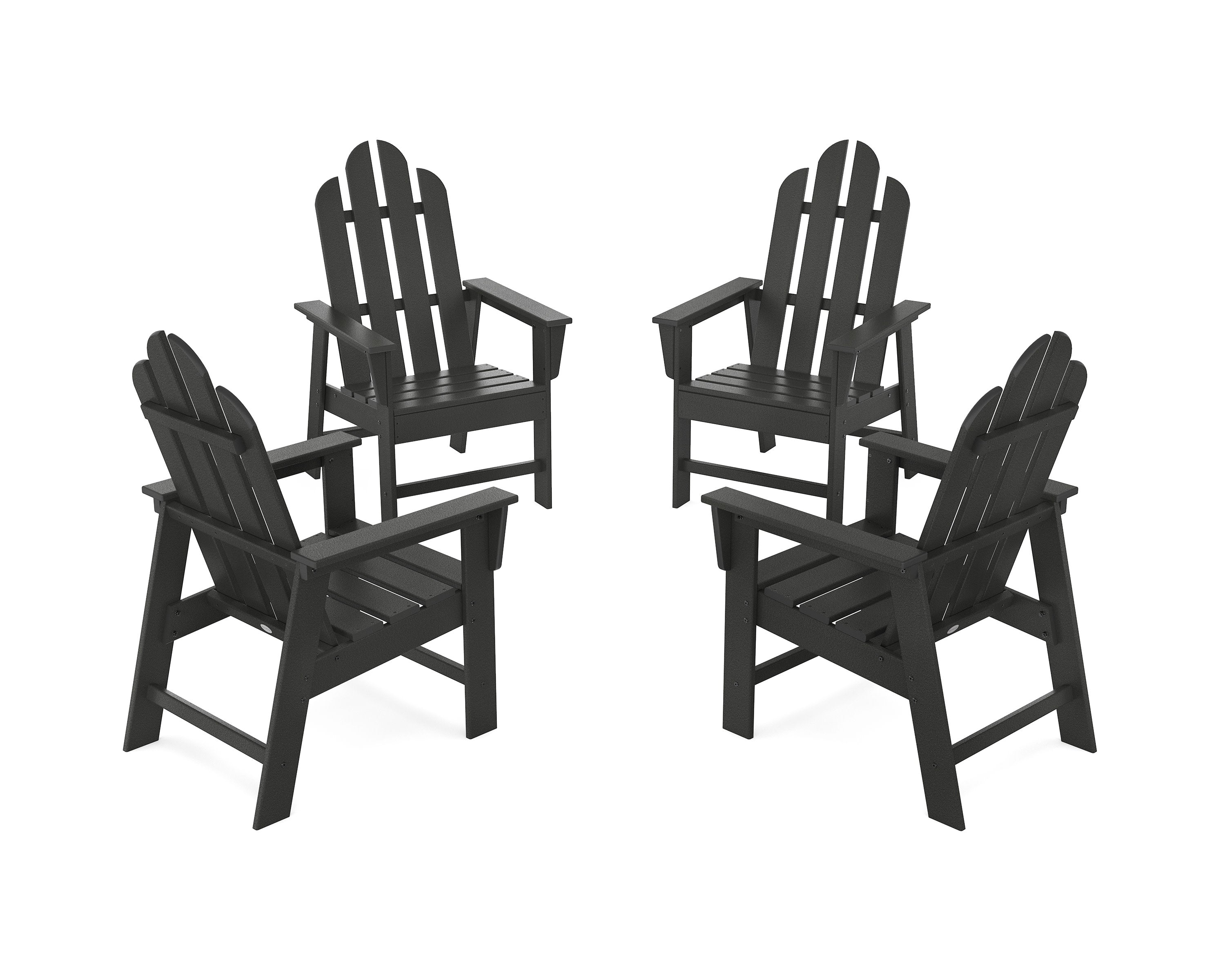 Long Island 4-Piece Upright Adirondack Conversation Set in Black
