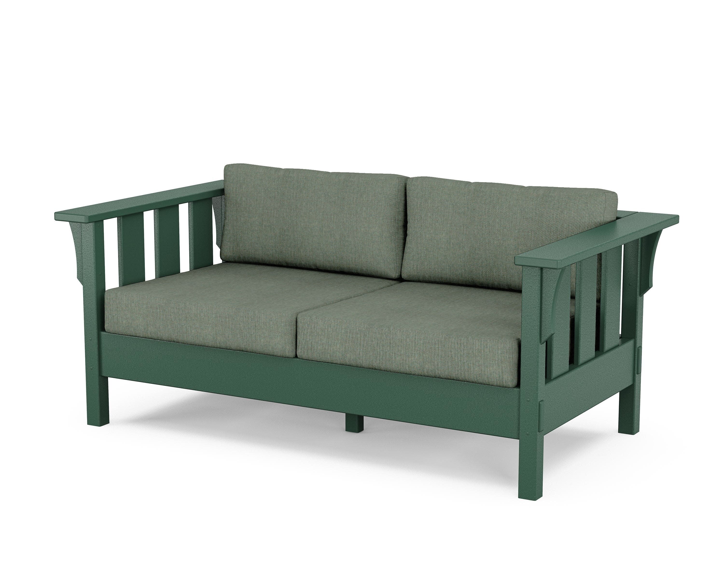 Acadia Deep Seating Loveseat in Green / Cast Sage