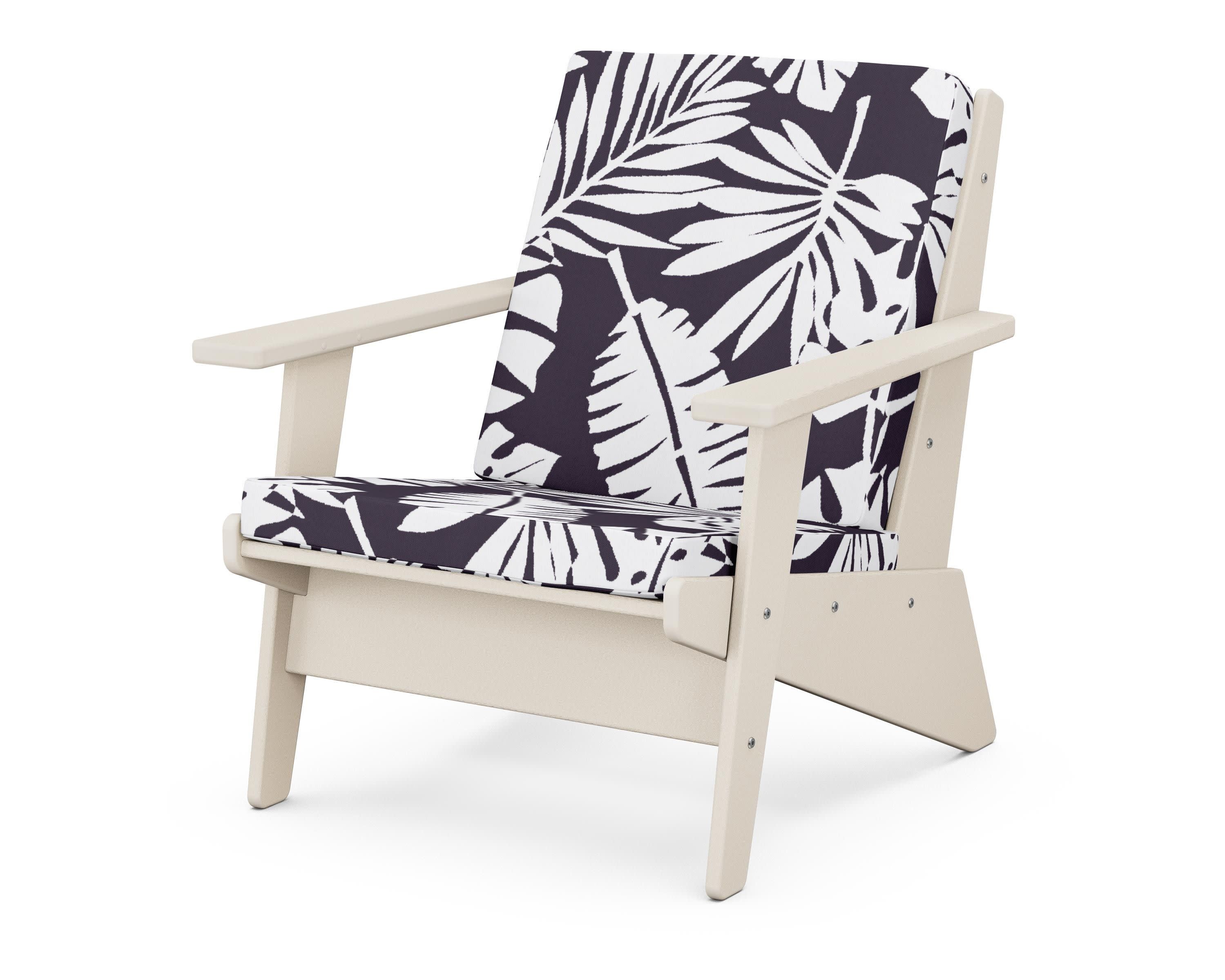 Riviera Modern Lounge Chair in Sand / Leaf Navy
