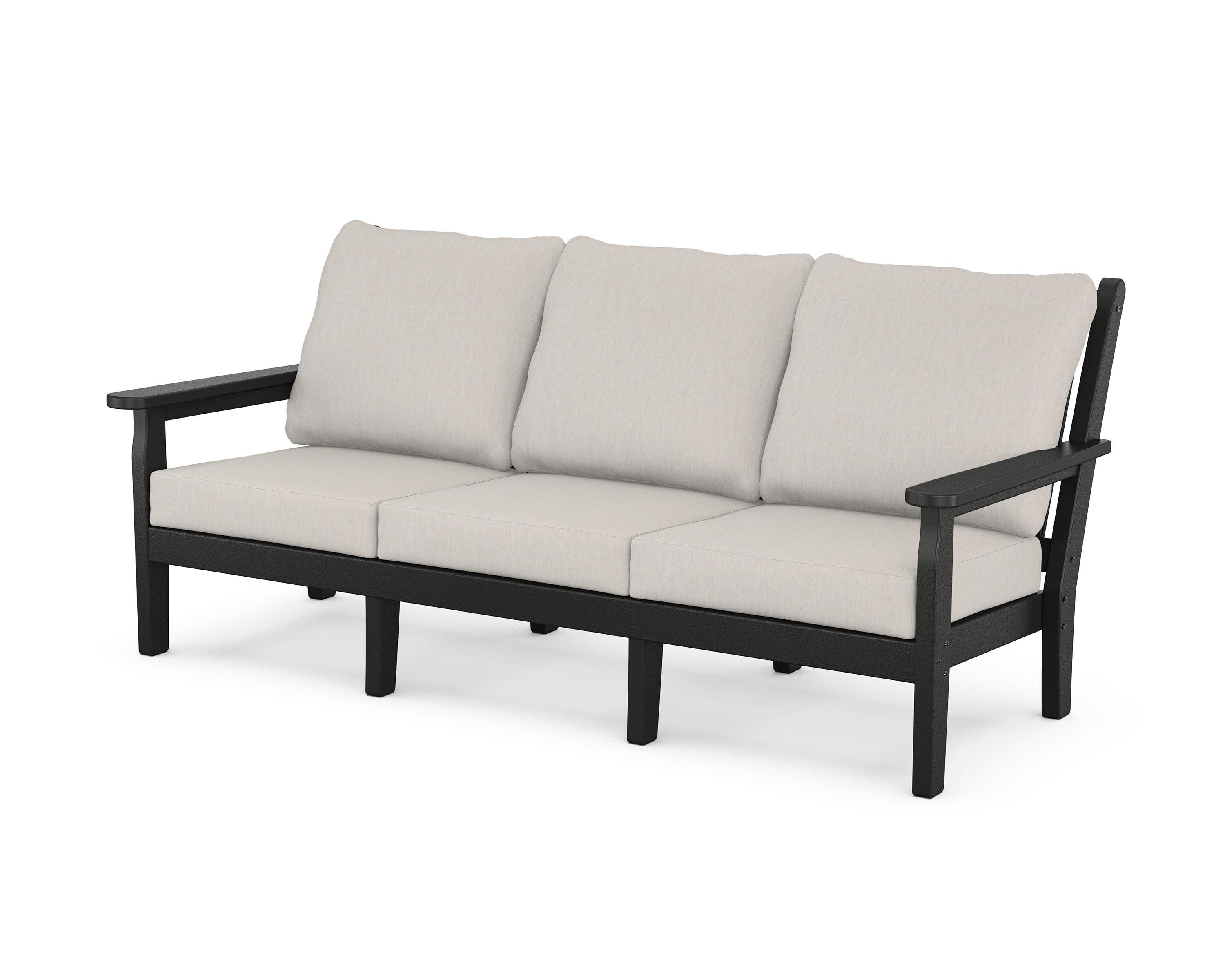Chippendale Deep Seating Sofa in Black / Cast Ash