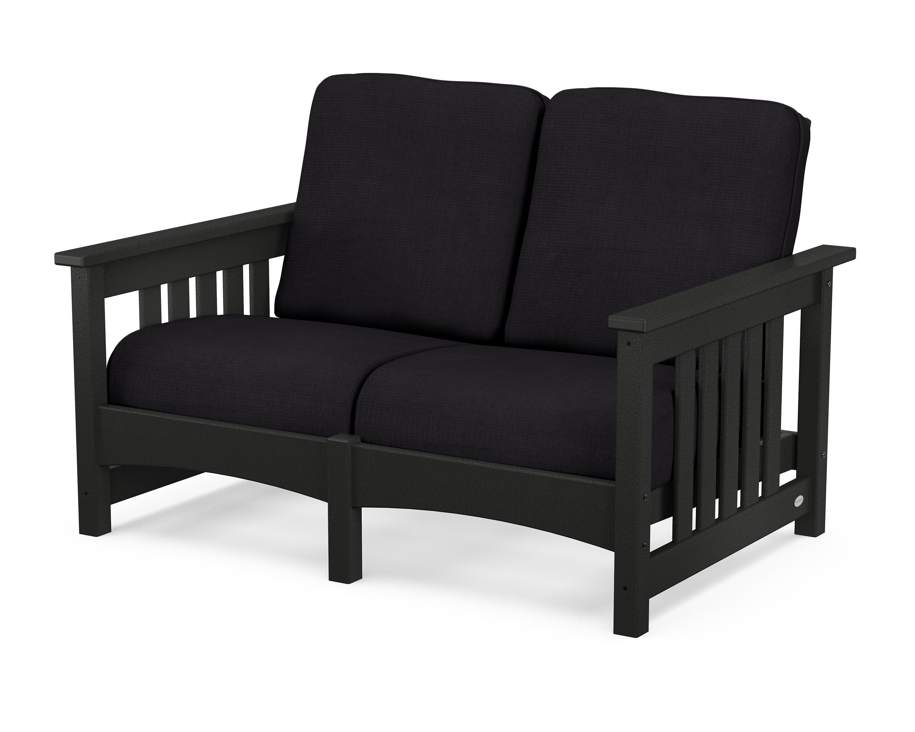 Club Mission Loveseat in Black / Midnight Linen