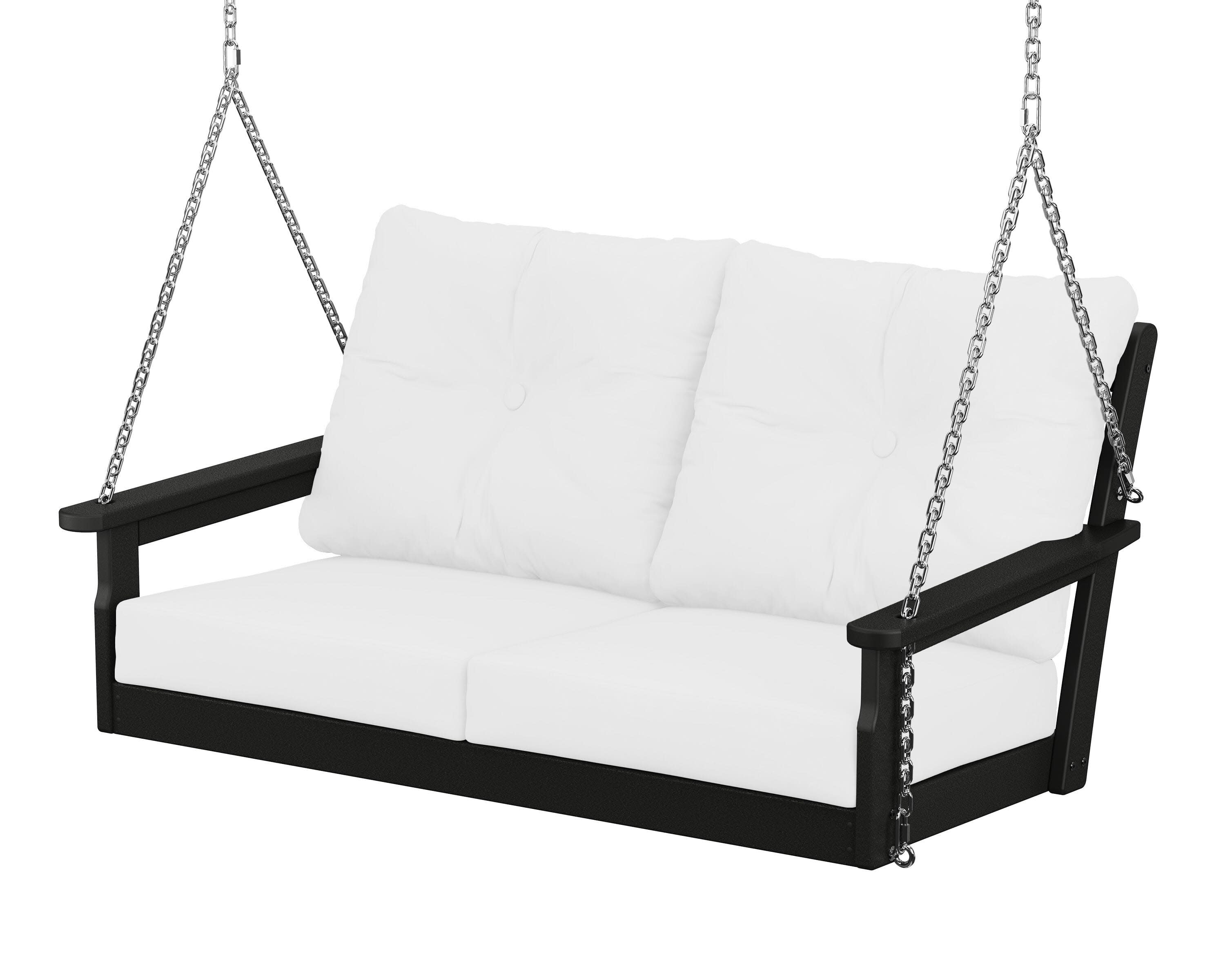 Vineyard Deep Seating Swing in Black / Natural