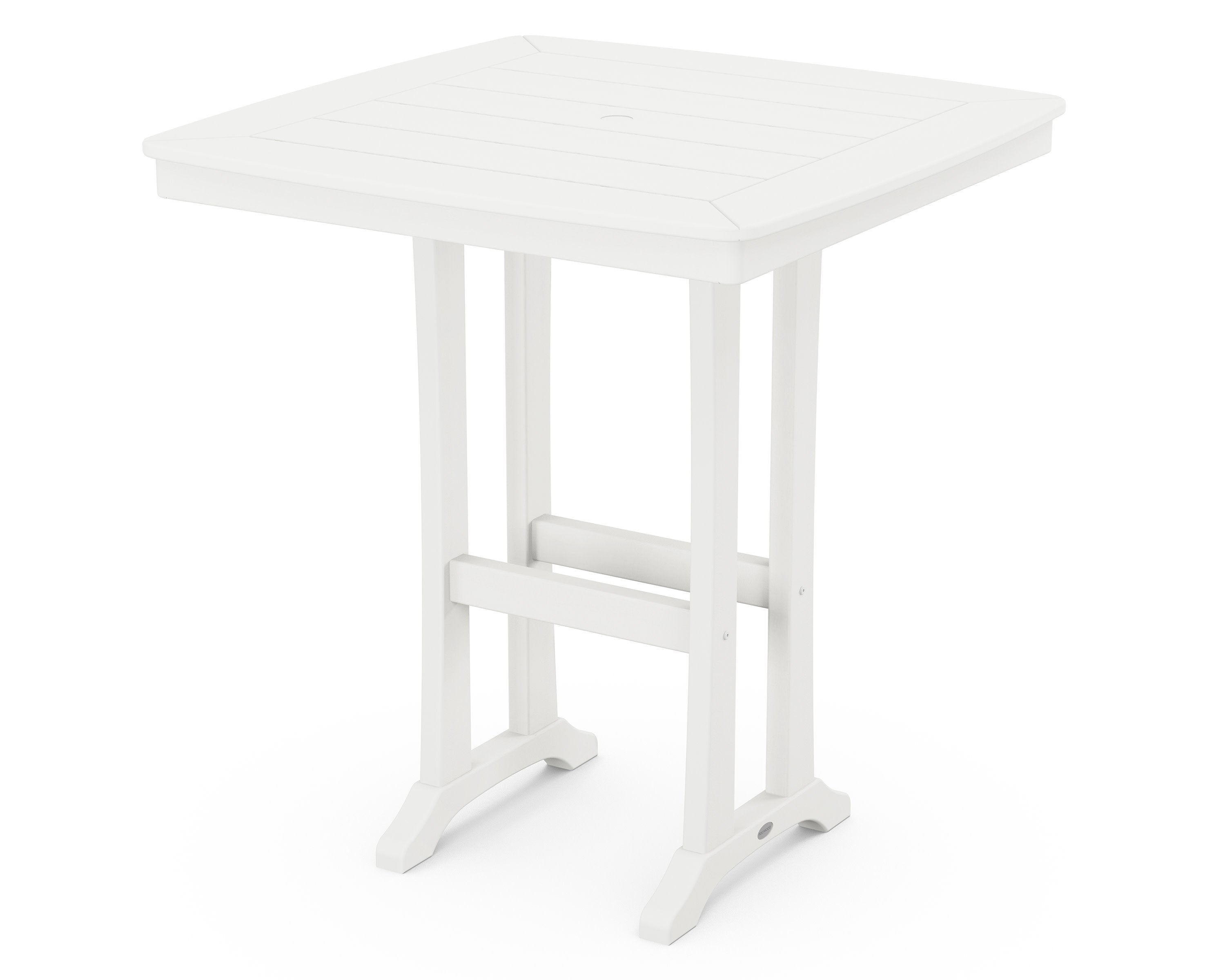 Nautical Trestle 37" Bar Table in White