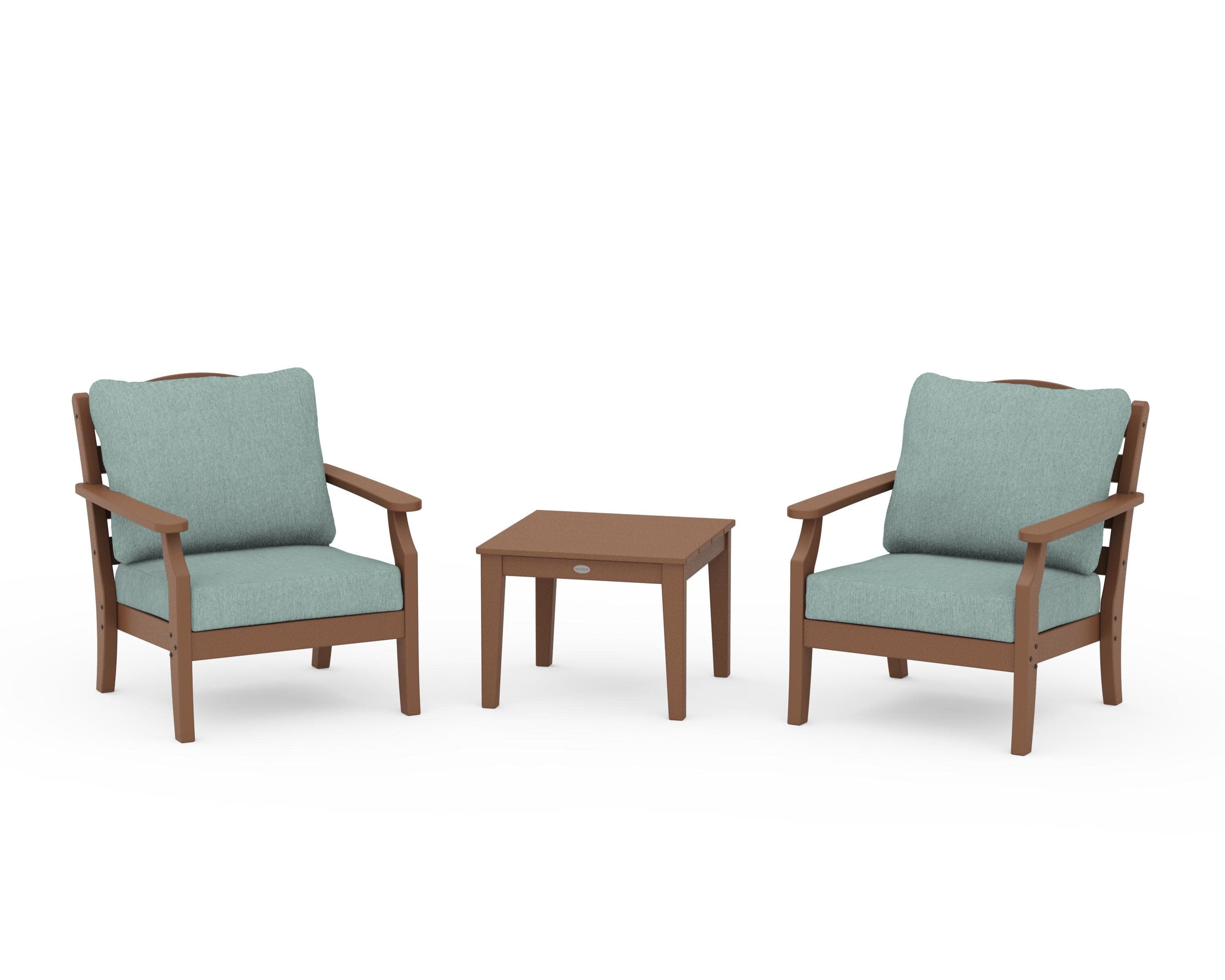 Savannah 3-Piece Deep Seating Set in Teak / Glacier Spa