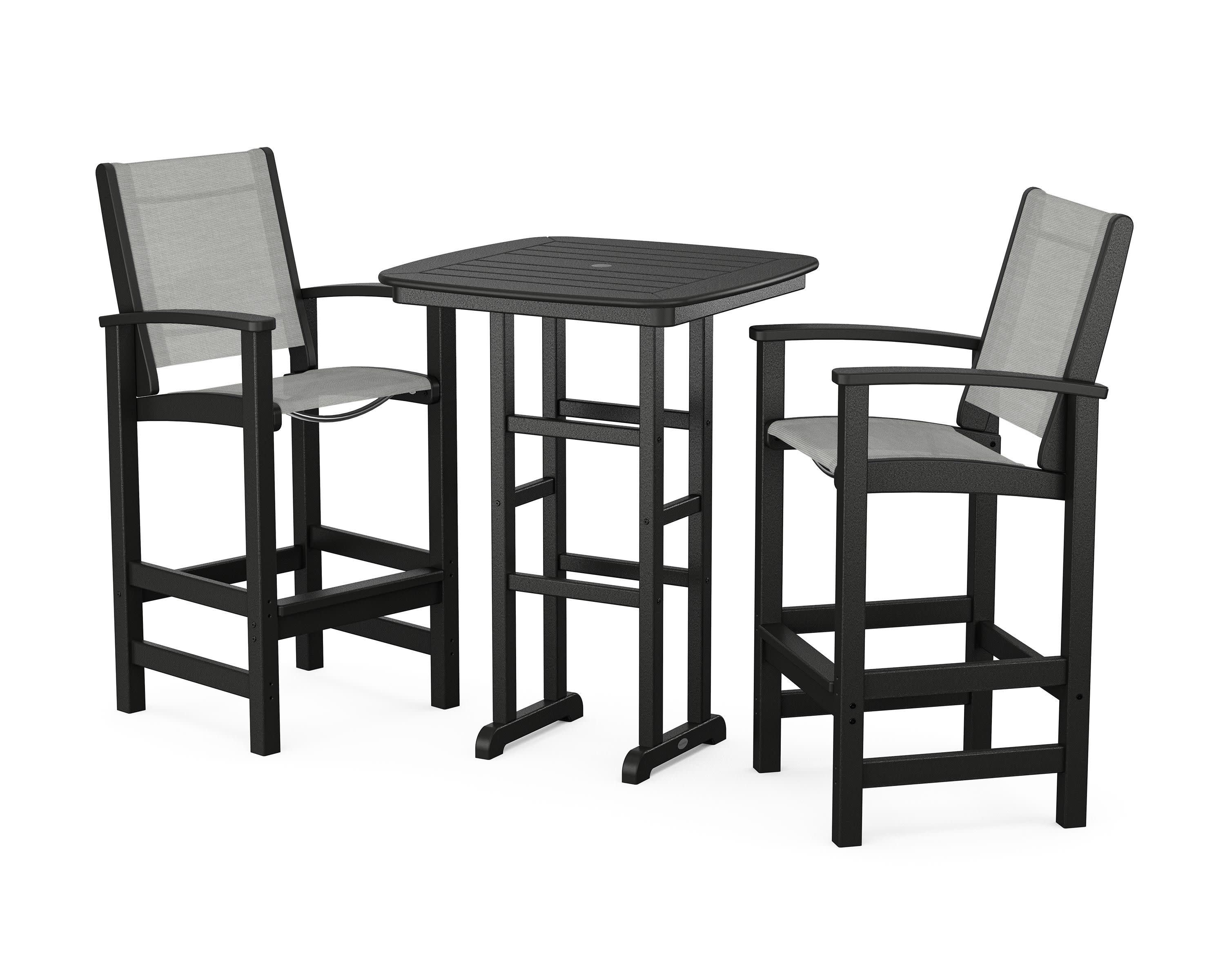 Coastal 3-Piece Bar Set in Black / Metallic Sling
