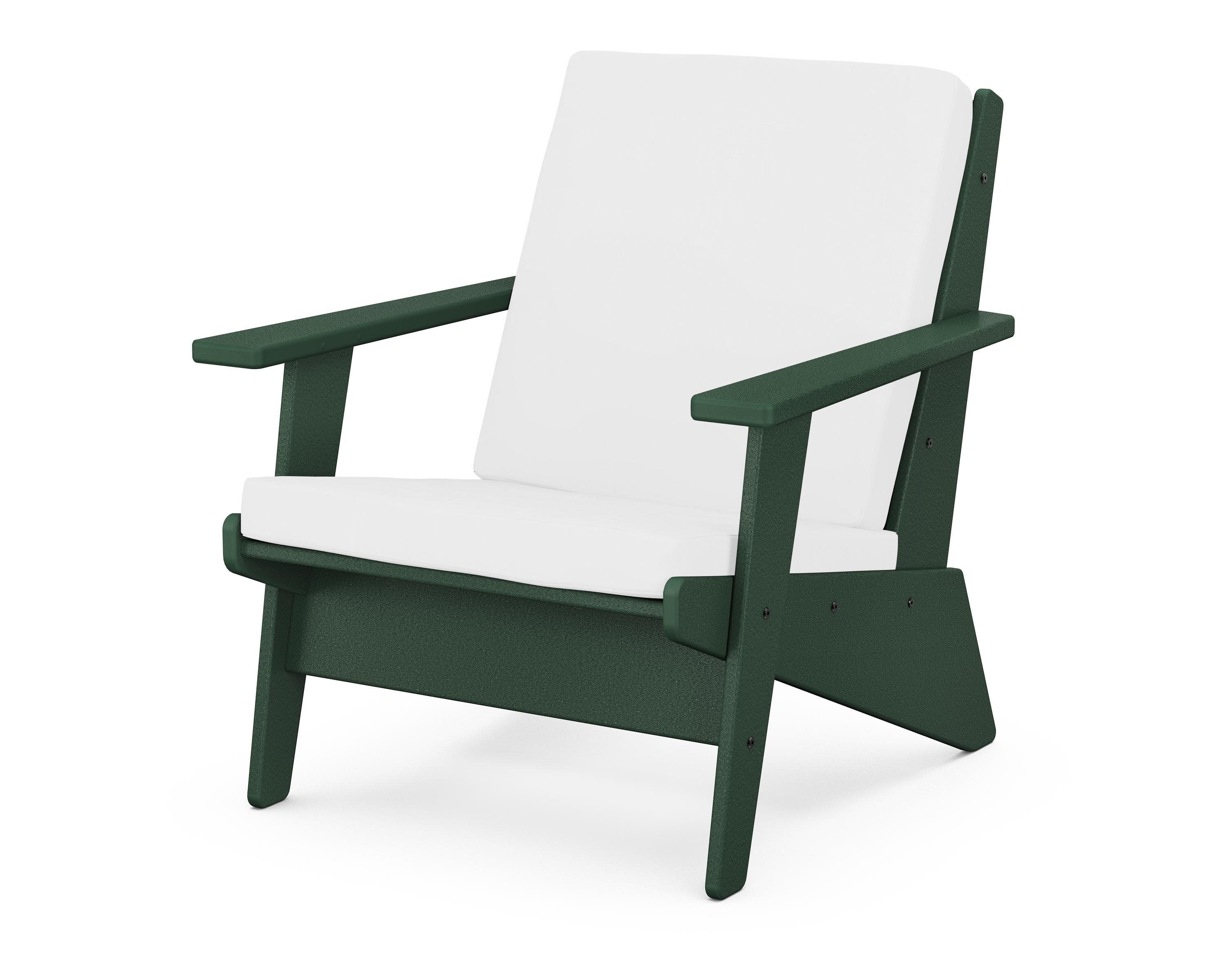 Riviera Modern Lounge Chair in Green / Natural